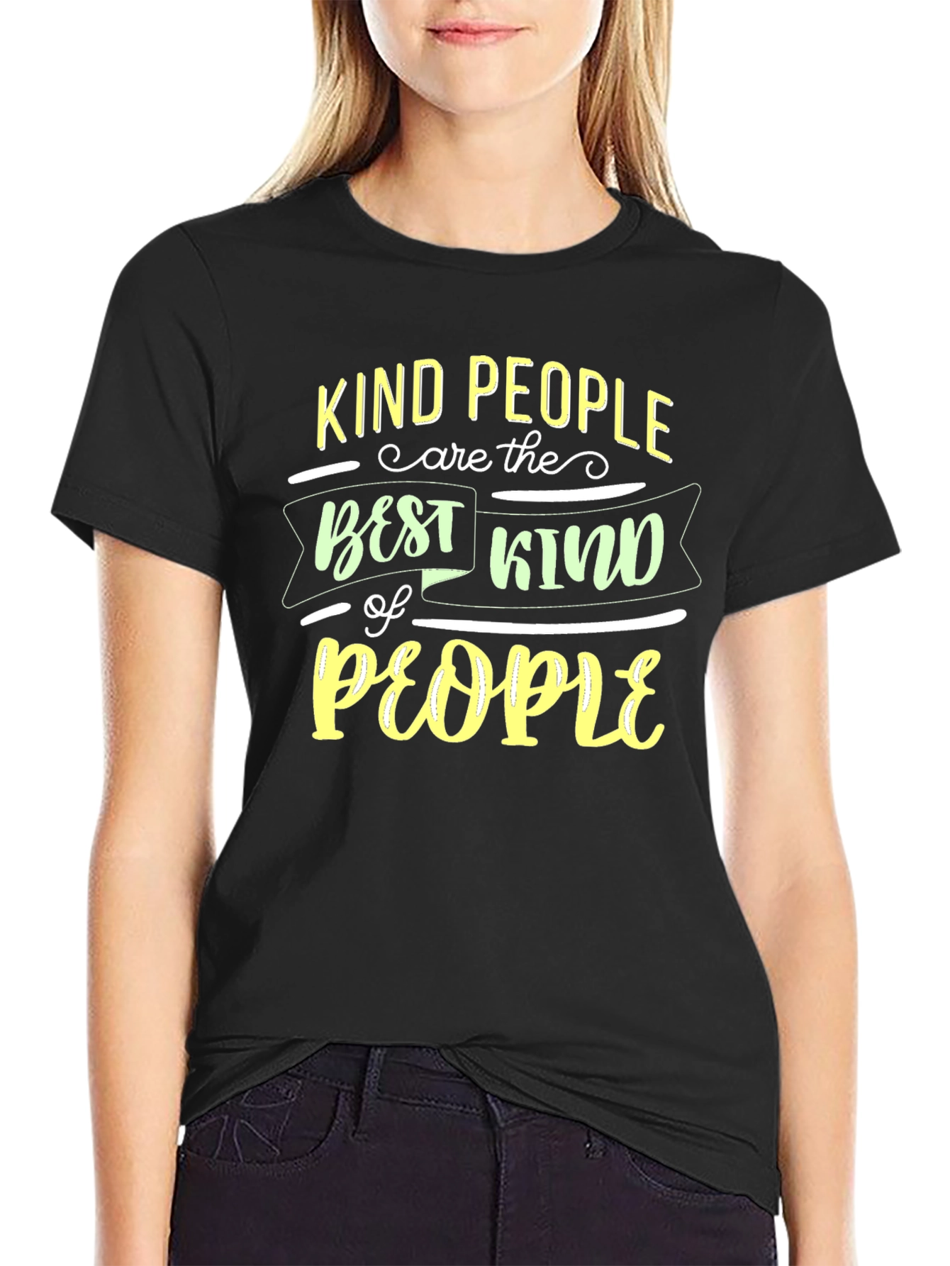 Kind People T-Shirt - Black Comfort Fit