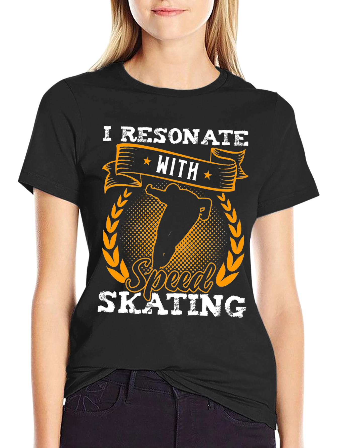 I Resonate With Speed Skating Black T-Shirt
