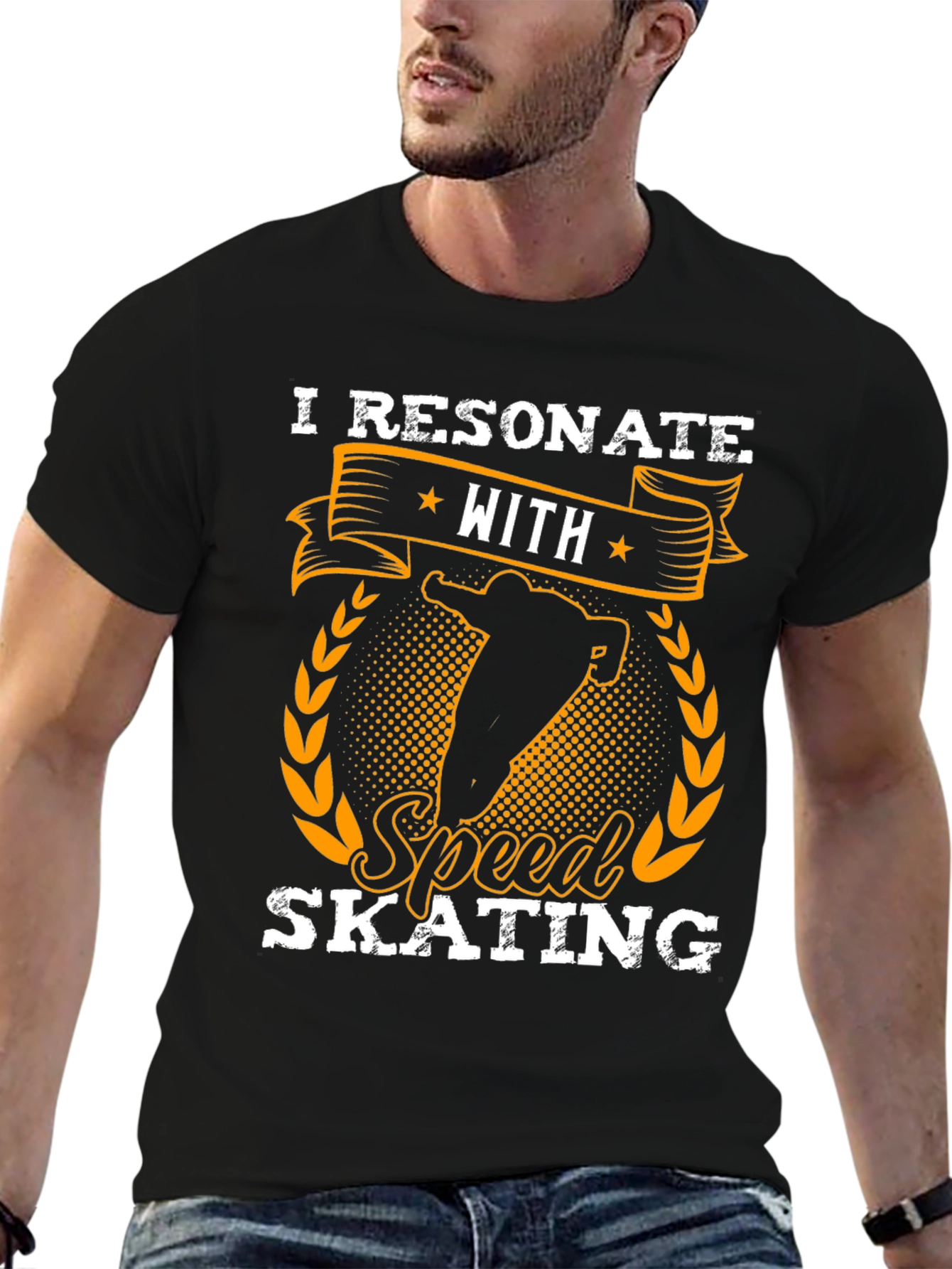 I Resonate With Speed Skating Black T-Shirt