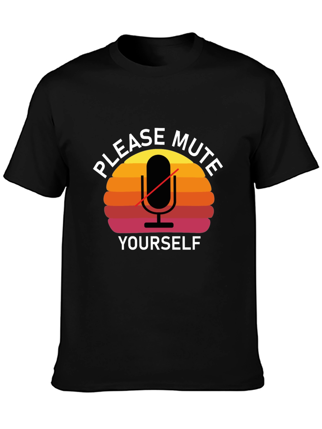 Please Mute Yourself Retro Style Graphic T-Shirt