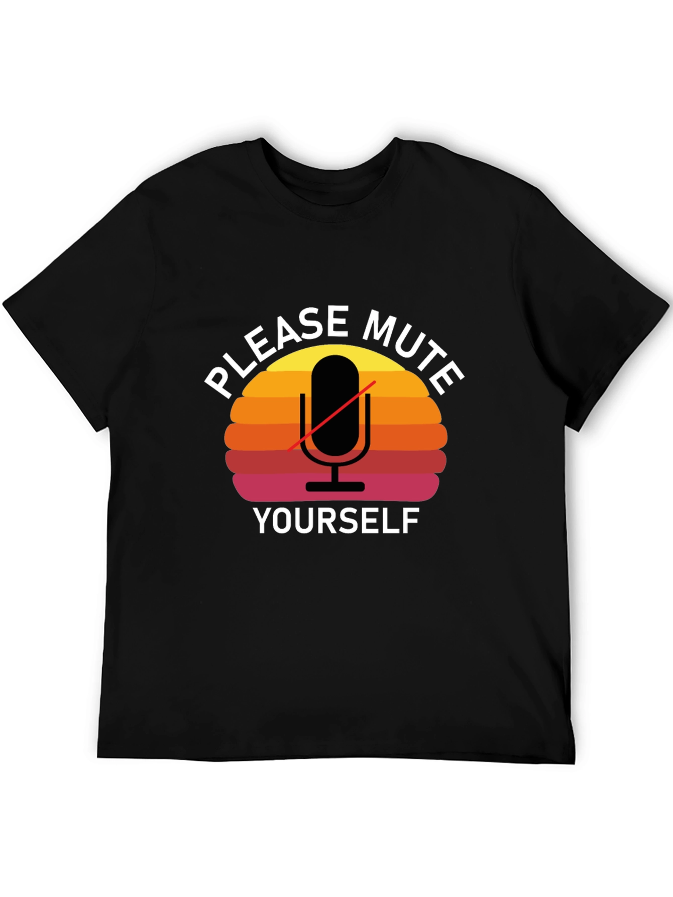 Please Mute Yourself Retro Style Graphic T-Shirt