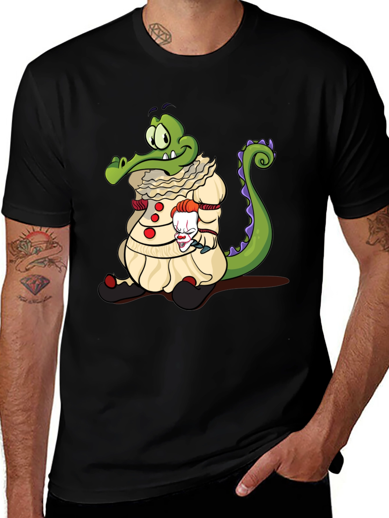 Creepy Clown Alligator Graphic Tee
