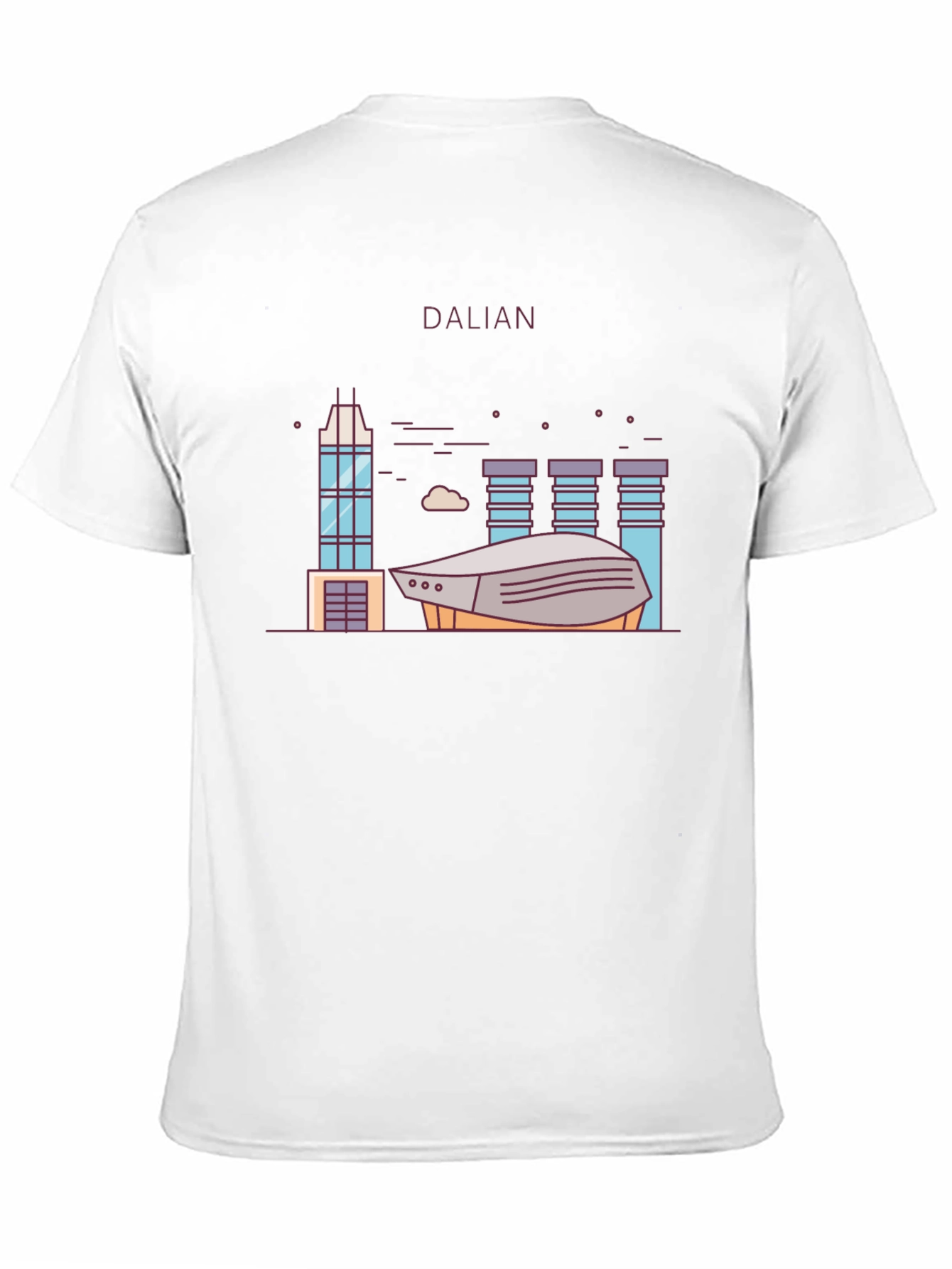 Dalian City Graphic T-Shirt Black Cotton Tee