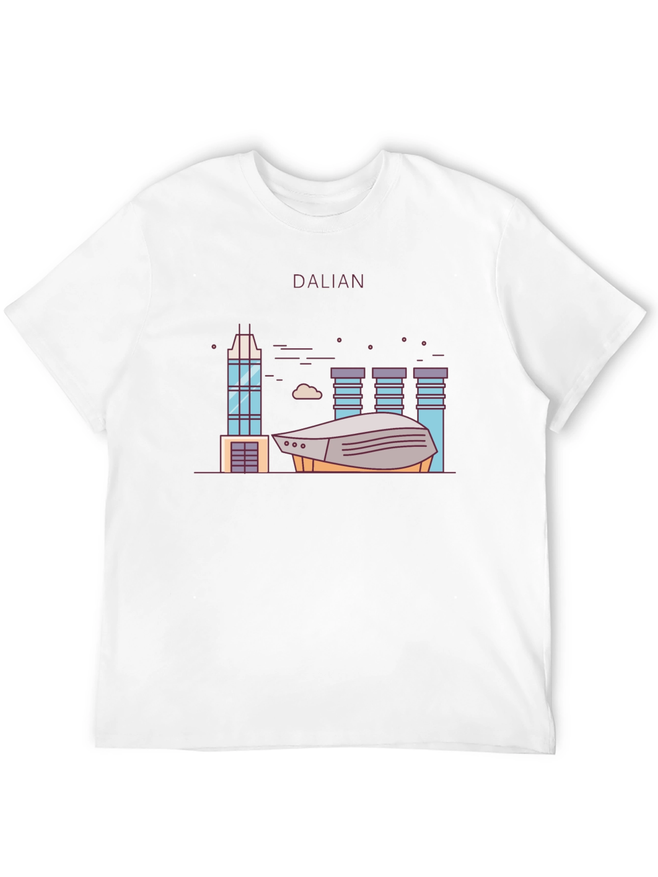 Dalian City Graphic T-Shirt Black Cotton Tee