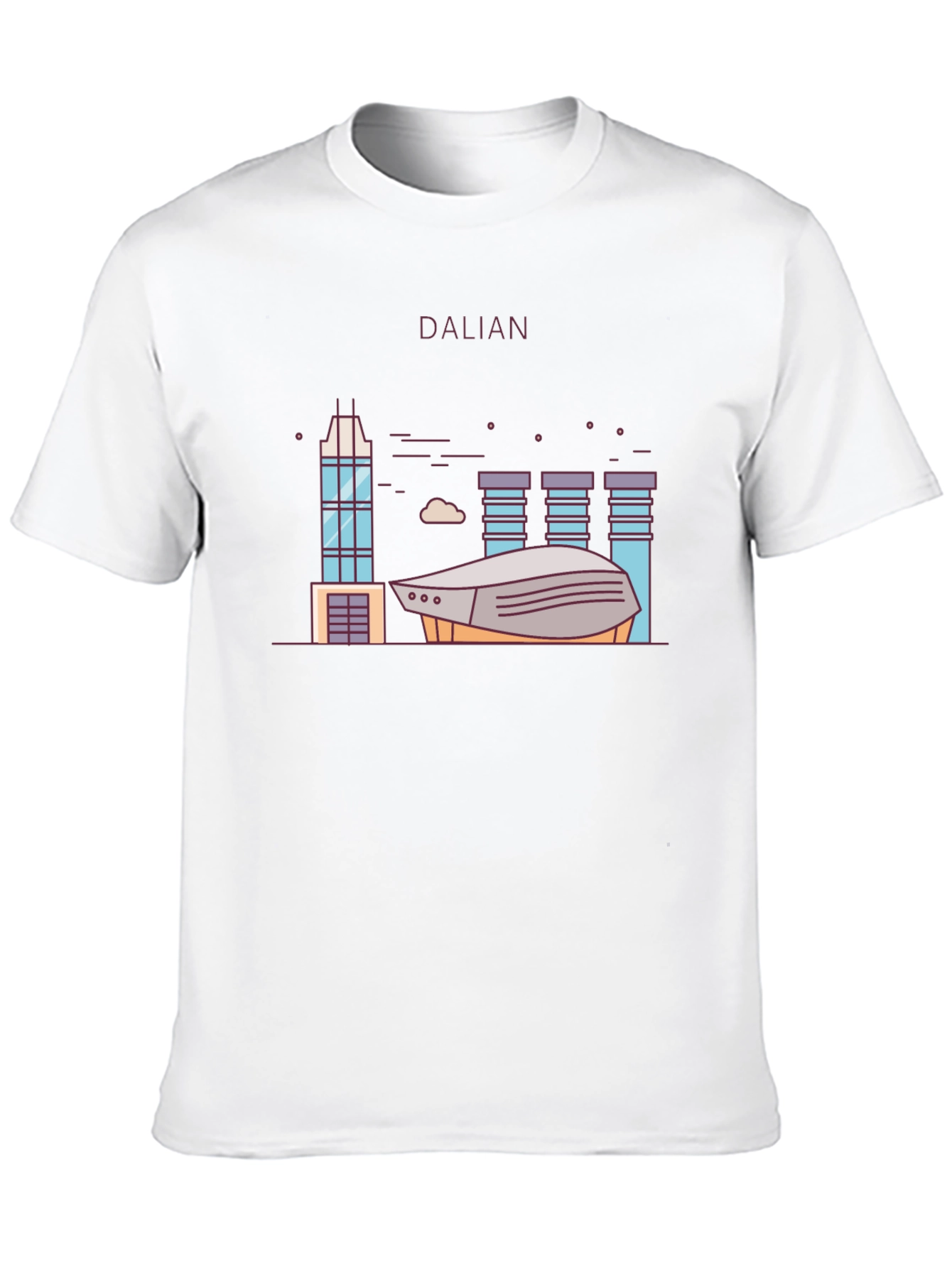 Dalian City Graphic T-Shirt Black Cotton Tee