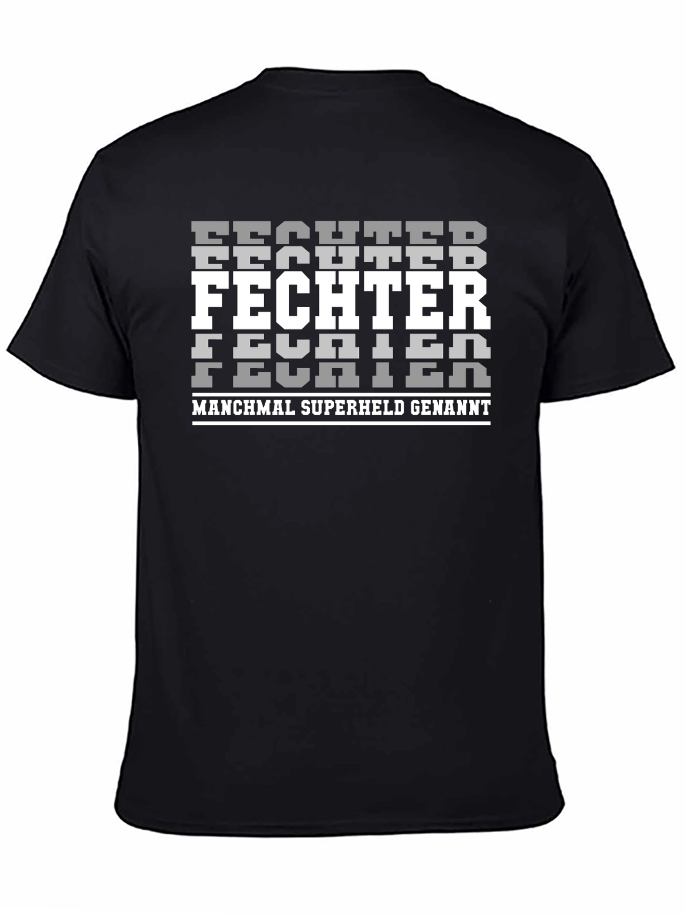 Fighter Superhero Black Graphic T-Shirt