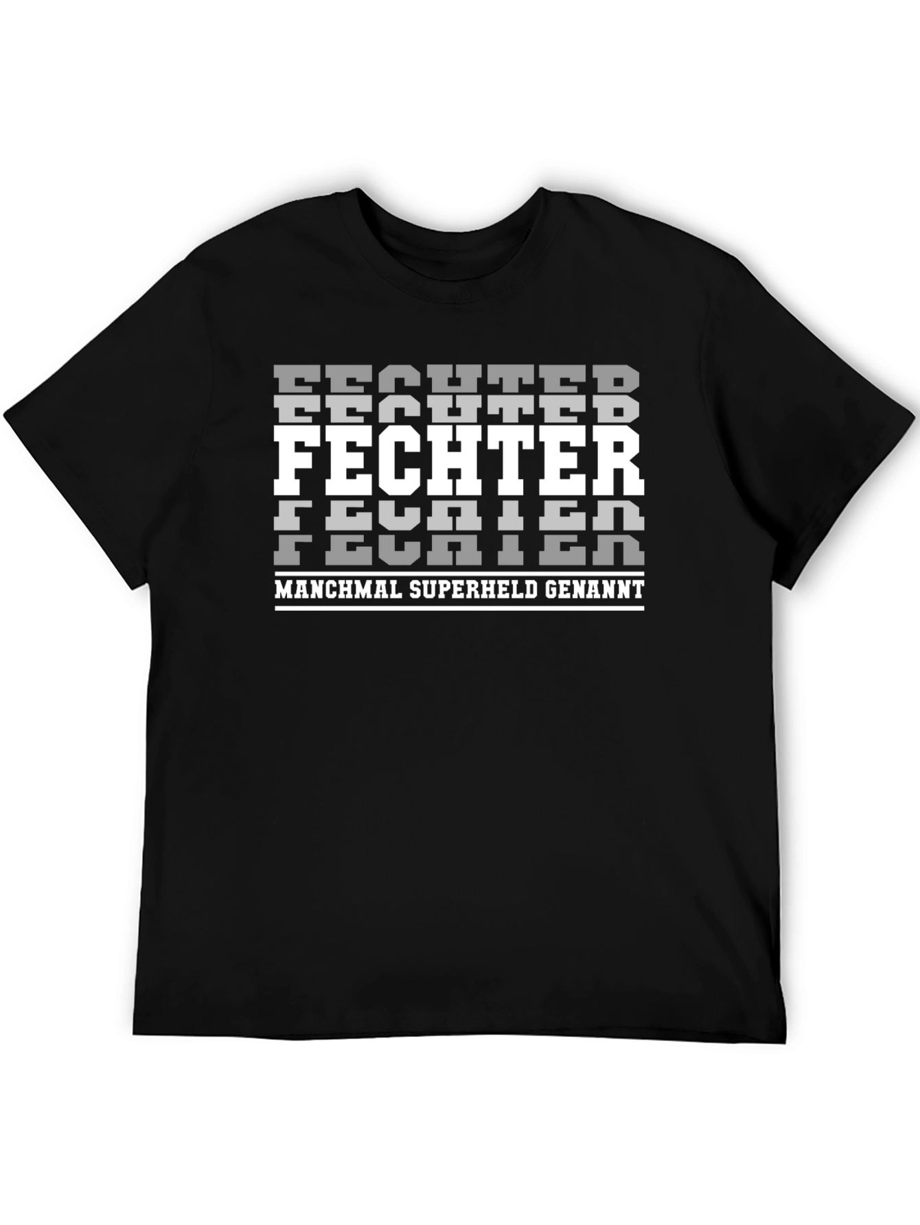Fighter Superhero Black Graphic T-Shirt