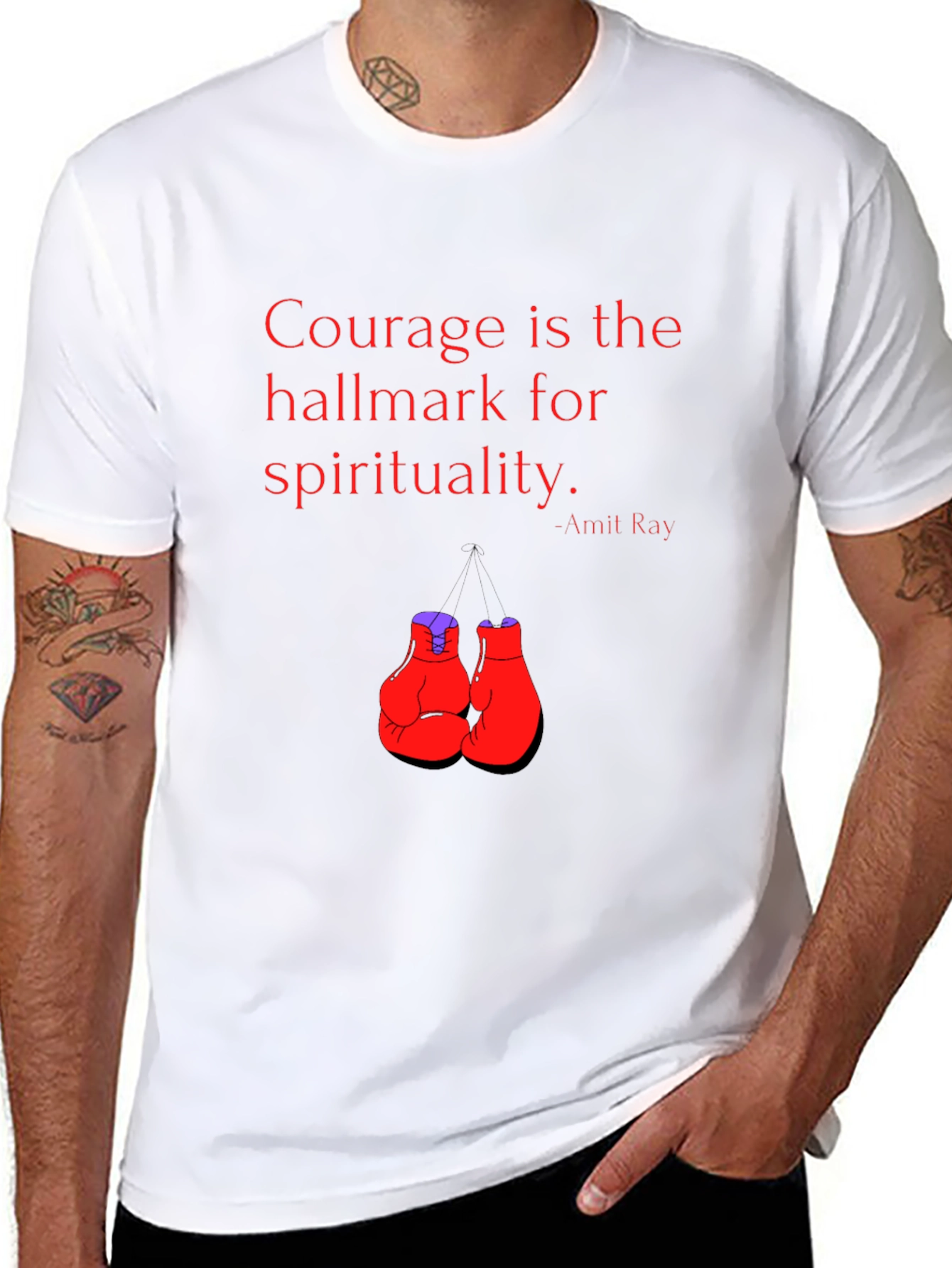 Courage Boxing T-Shirt - Motivational Gym Wear