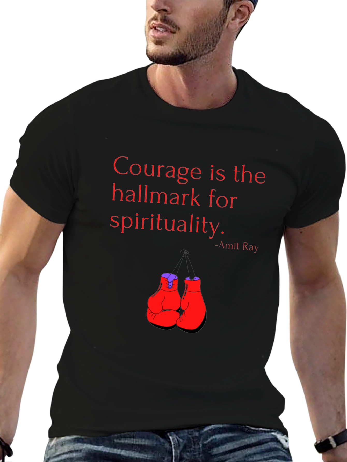 Courage Boxing T-Shirt - Motivational Gym Wear