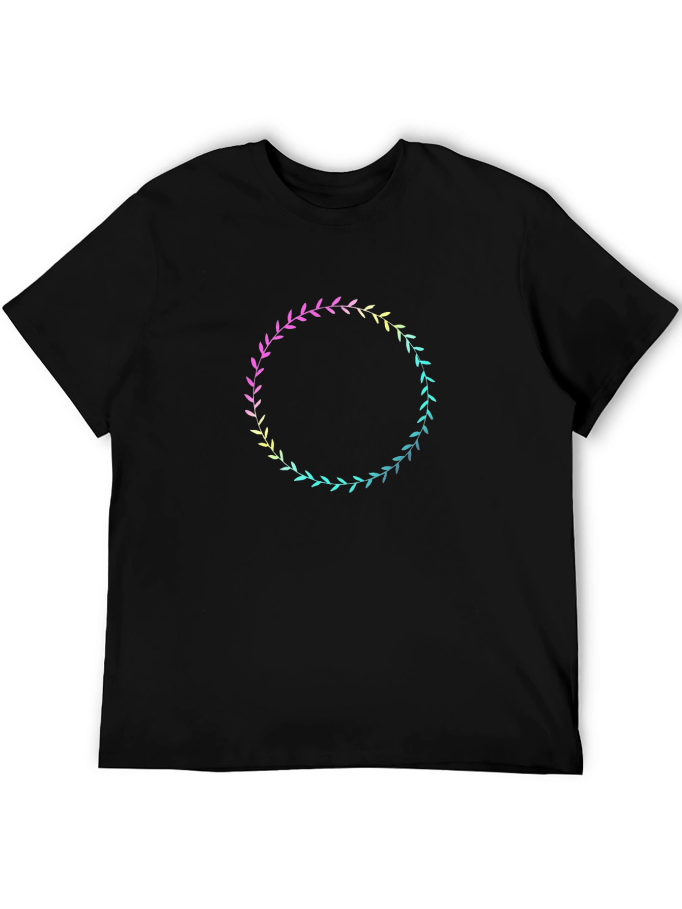 Floral Wreath Graphic Tee - Black
