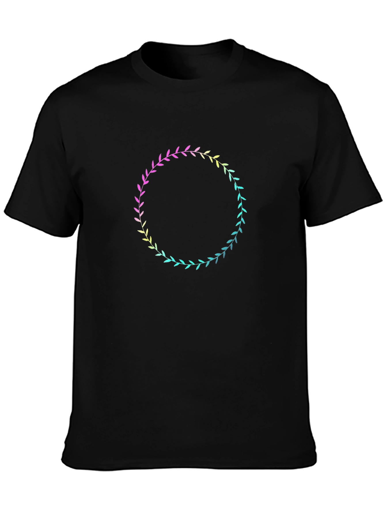Floral Wreath Graphic Tee - Black