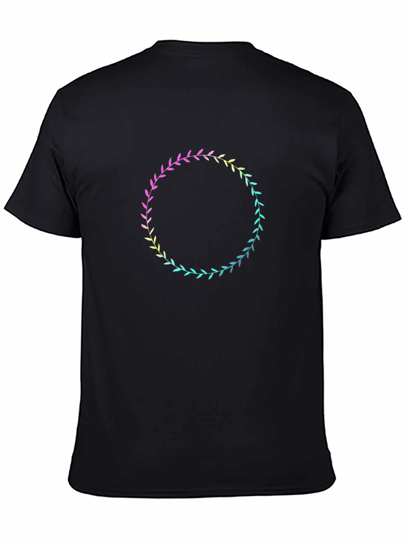 Floral Wreath Graphic Tee - Black