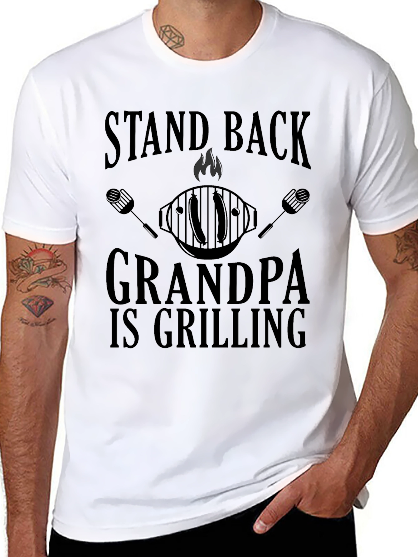 Stand Back Grandpa is Grilling T-Shirt BBQ