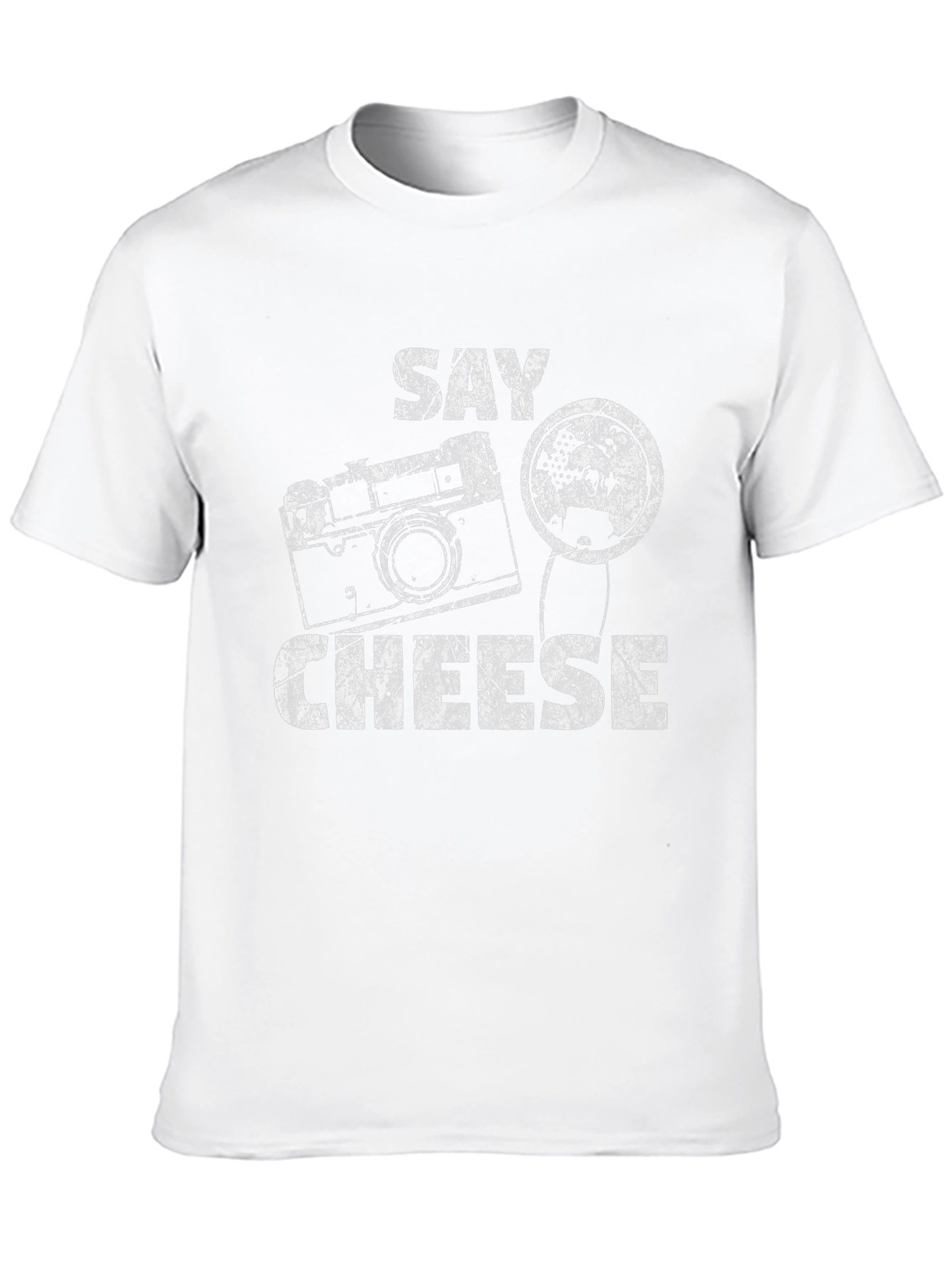 Say Cheese Graphic Tee - Retro Camera Design