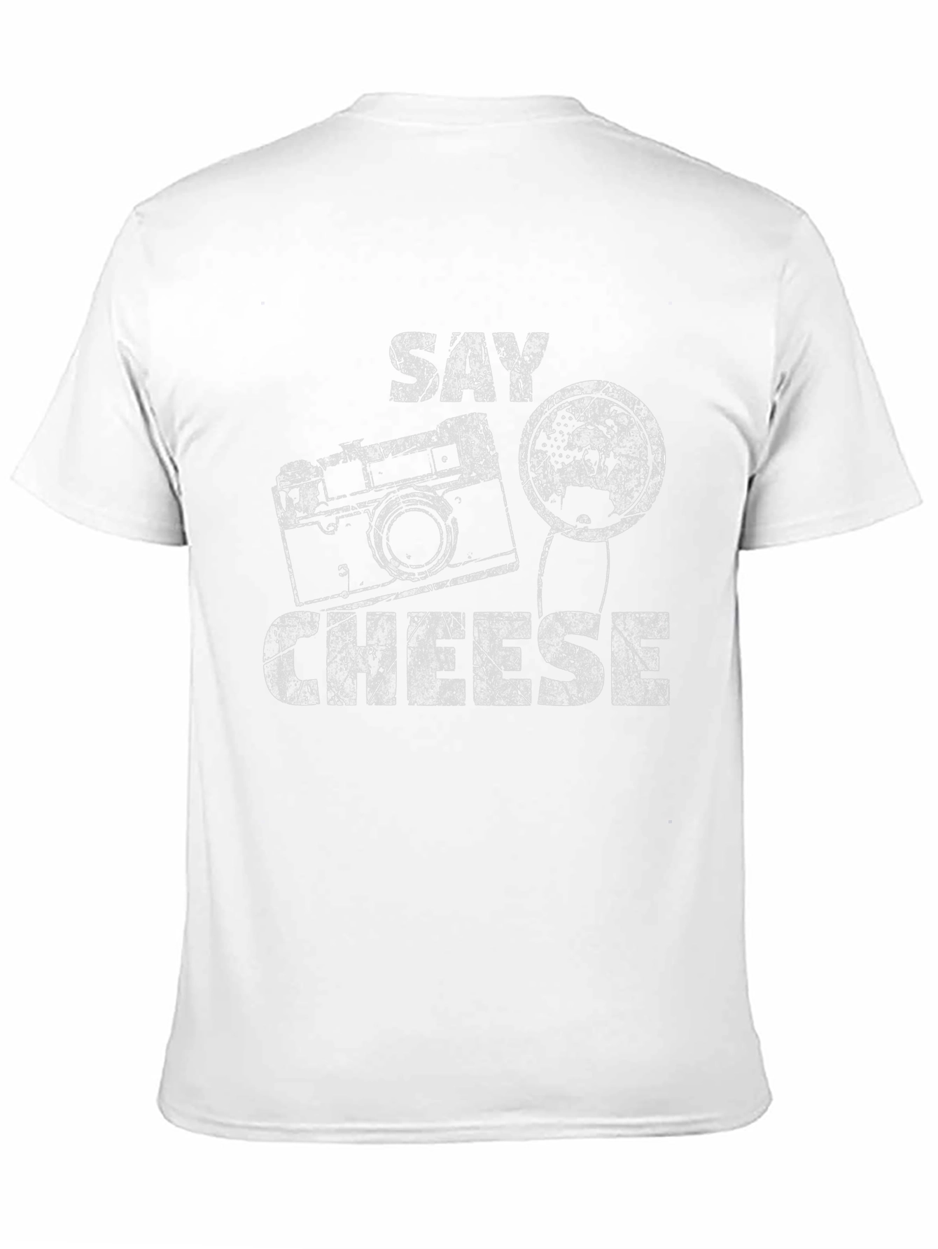 Say Cheese Graphic Tee - Retro Camera Design