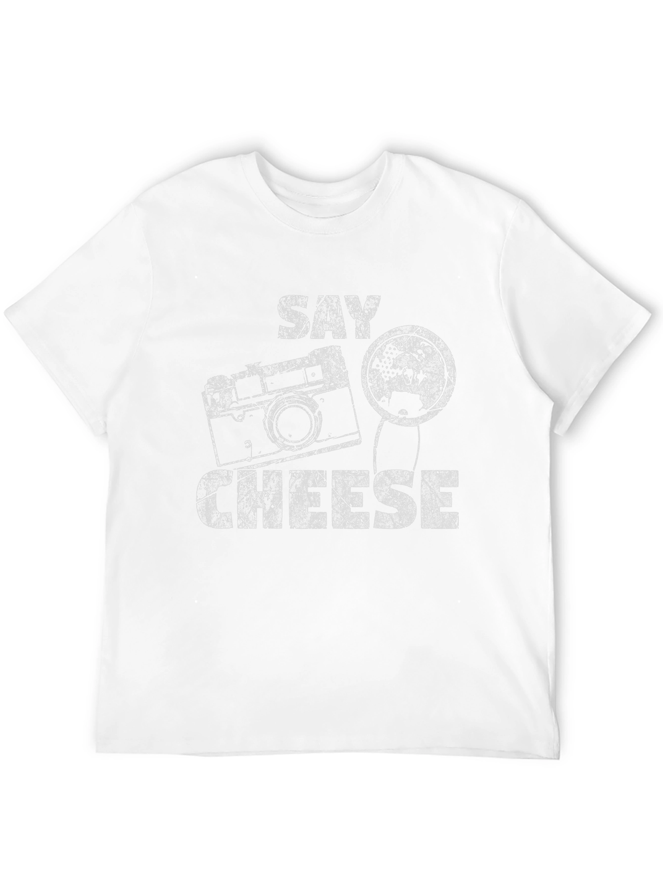 Say Cheese Graphic Tee - Retro Camera Design