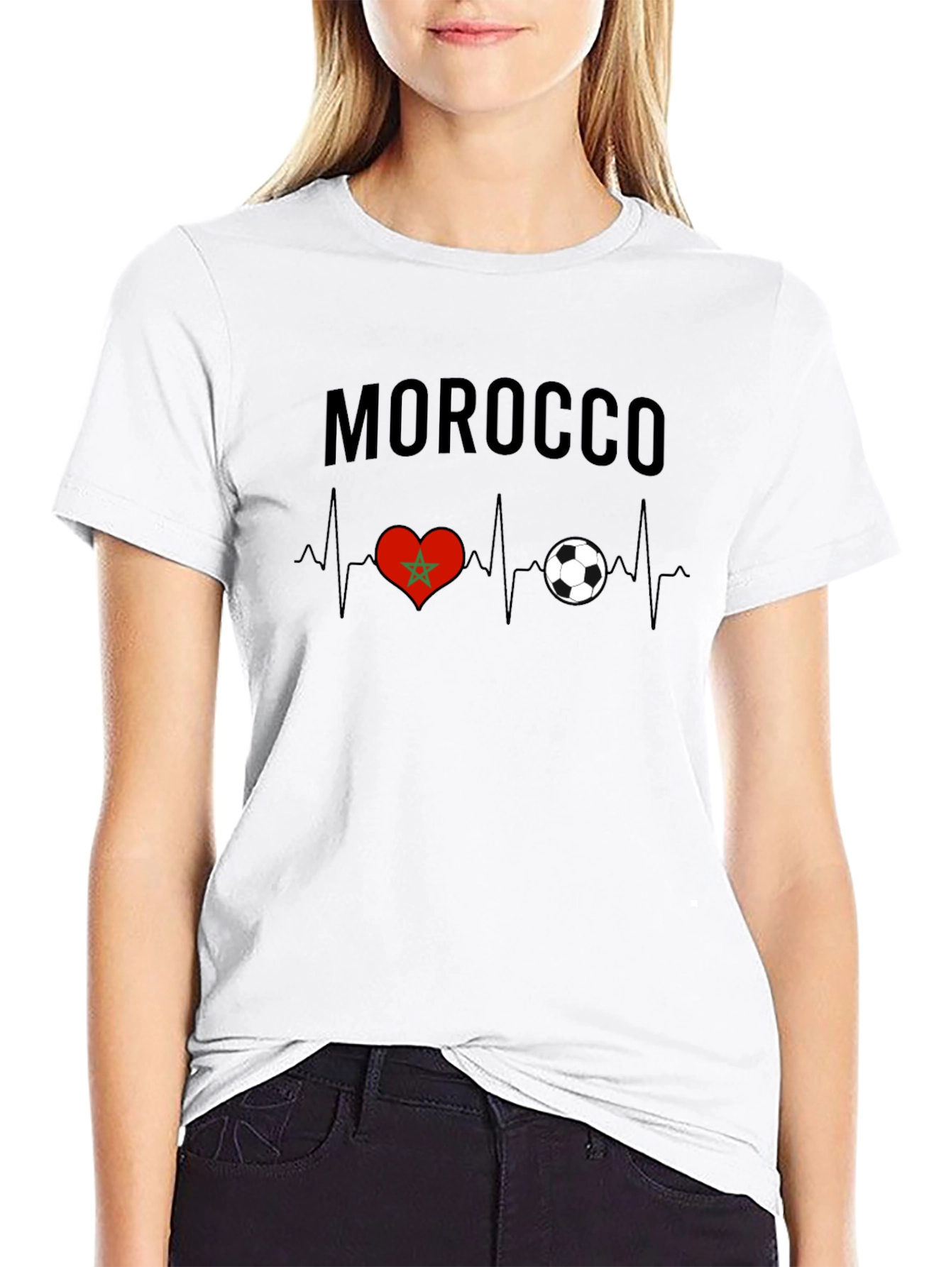 Morocco Soccer Heartbeat T-Shirt