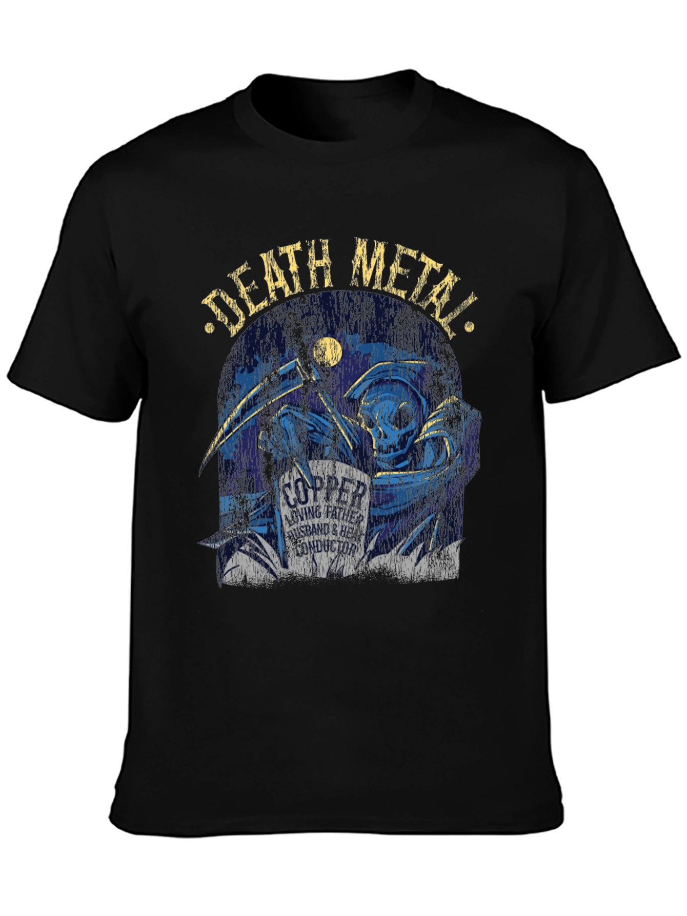 Death Metal Grim Reaper Graphic T-Shirt
