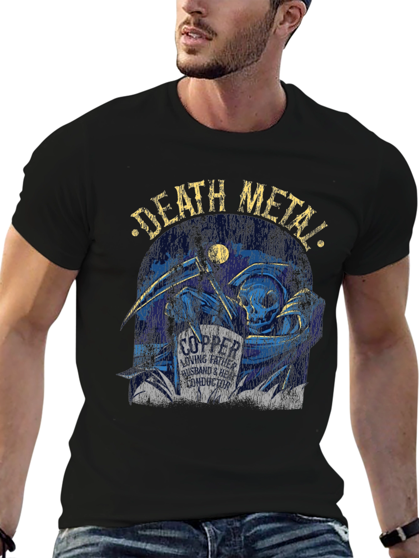 Death Metal Grim Reaper Graphic T-Shirt