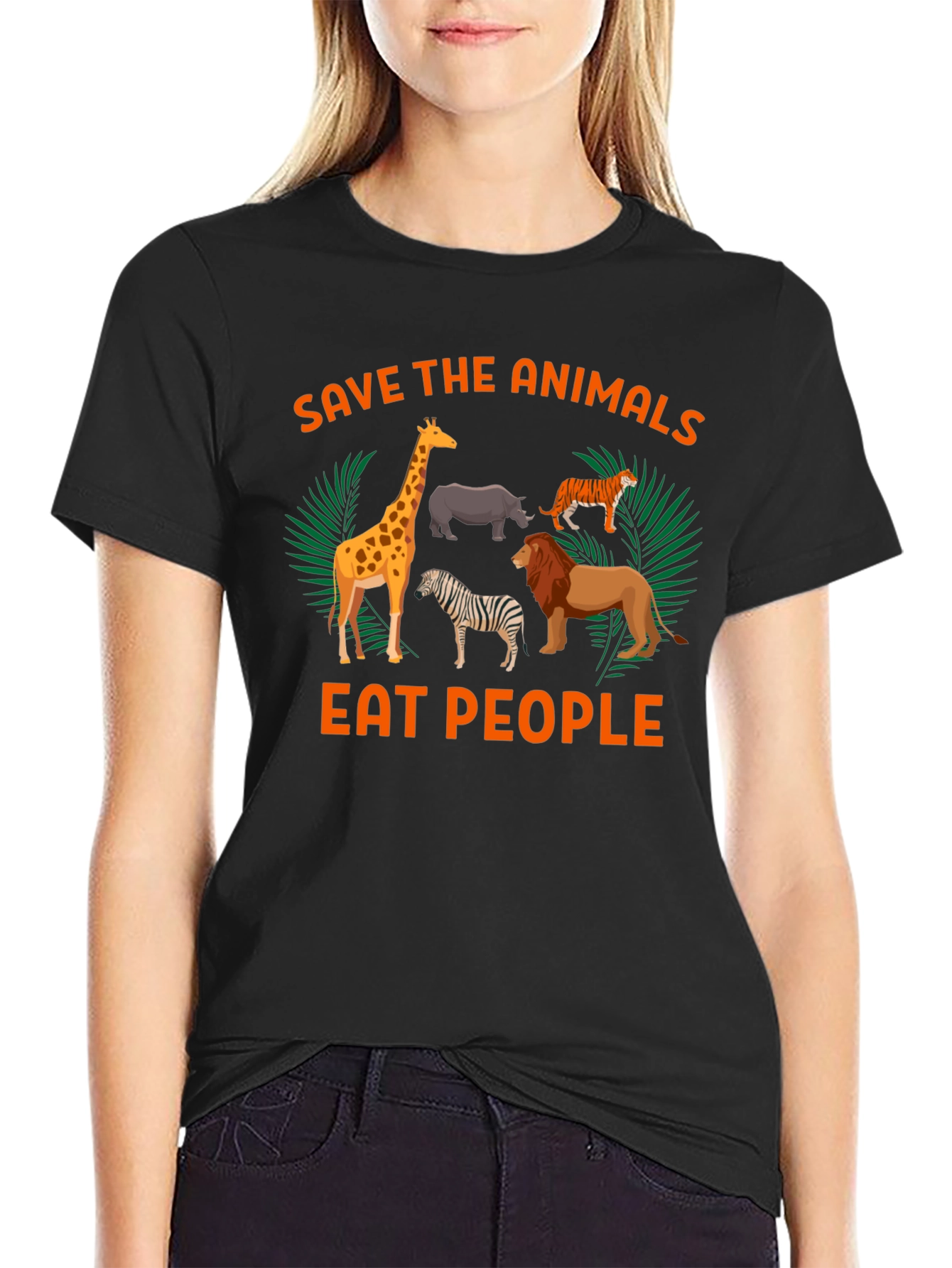 Save Animals Eat People Graphic T-Shirt