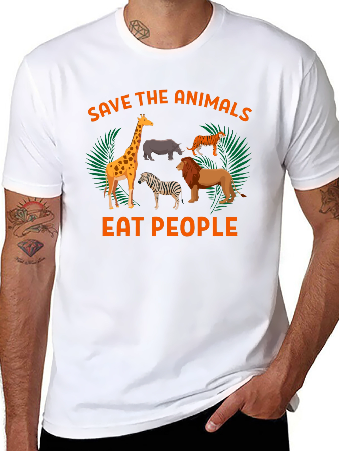 Save Animals Eat People Graphic T-Shirt