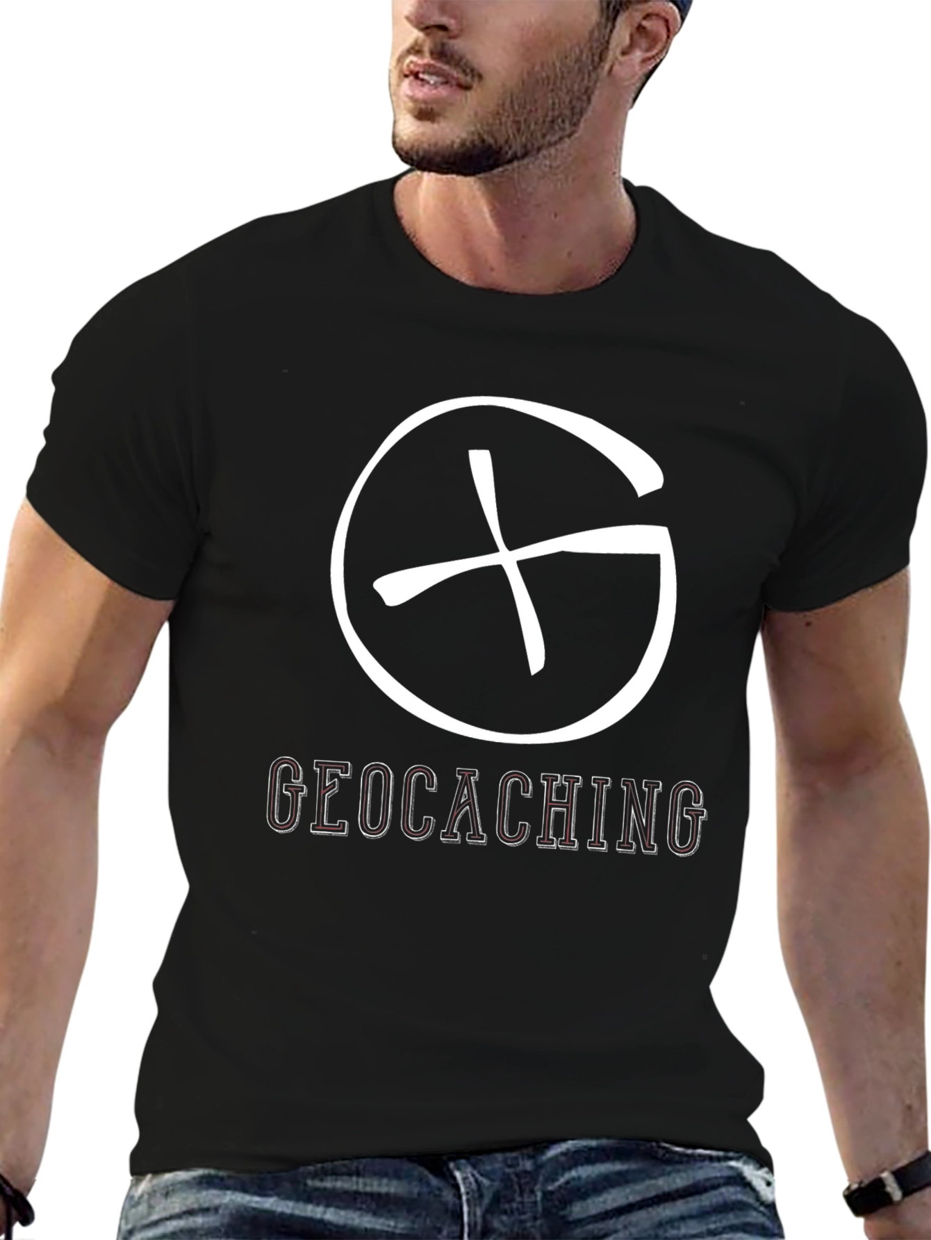Geocaching Graphic Tee - Black Cotton Blend