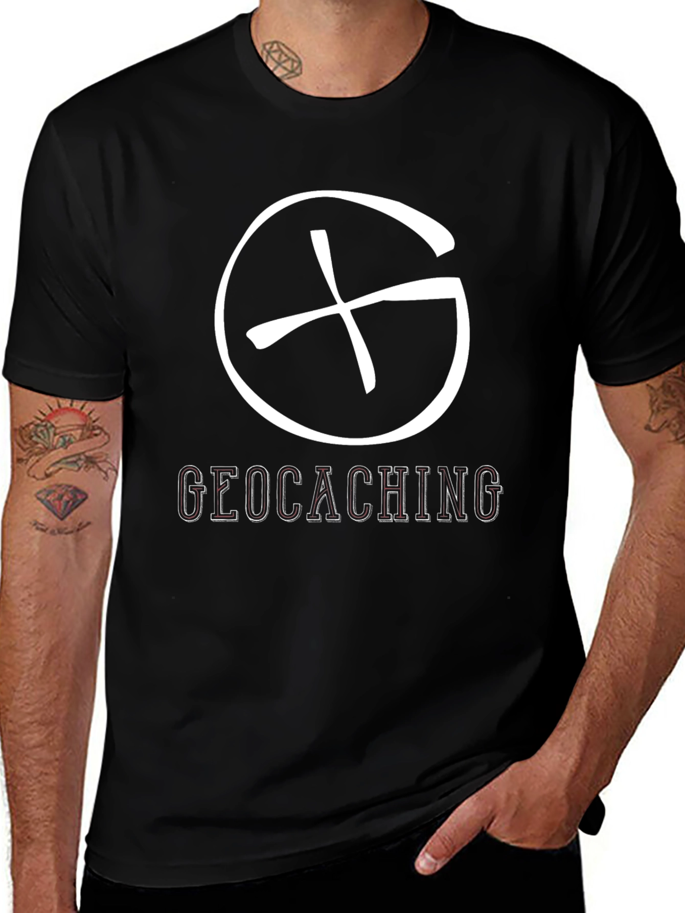 Geocaching Graphic Tee - Black Cotton Blend