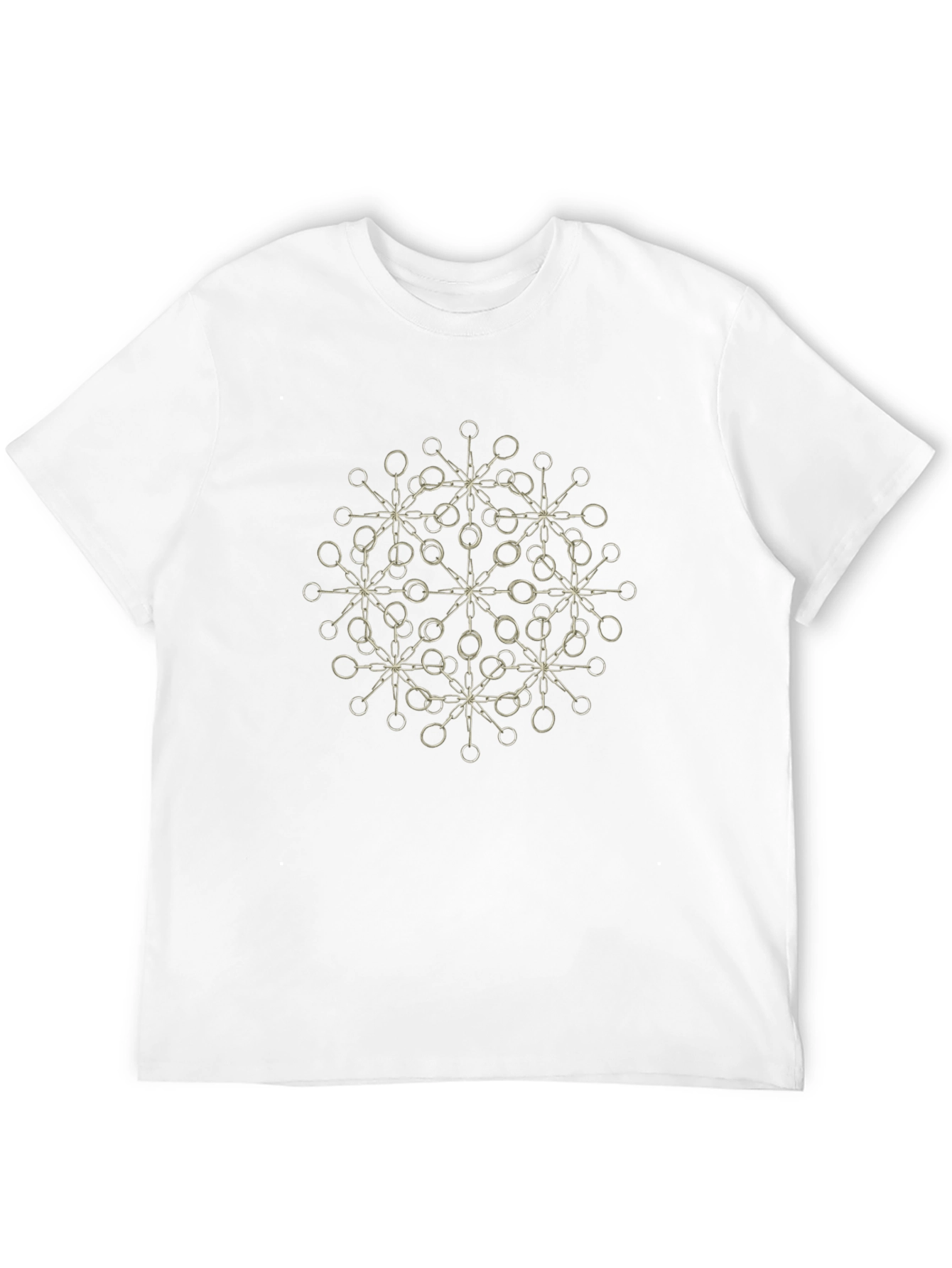 Geometric Circle Print Black T-Shirt