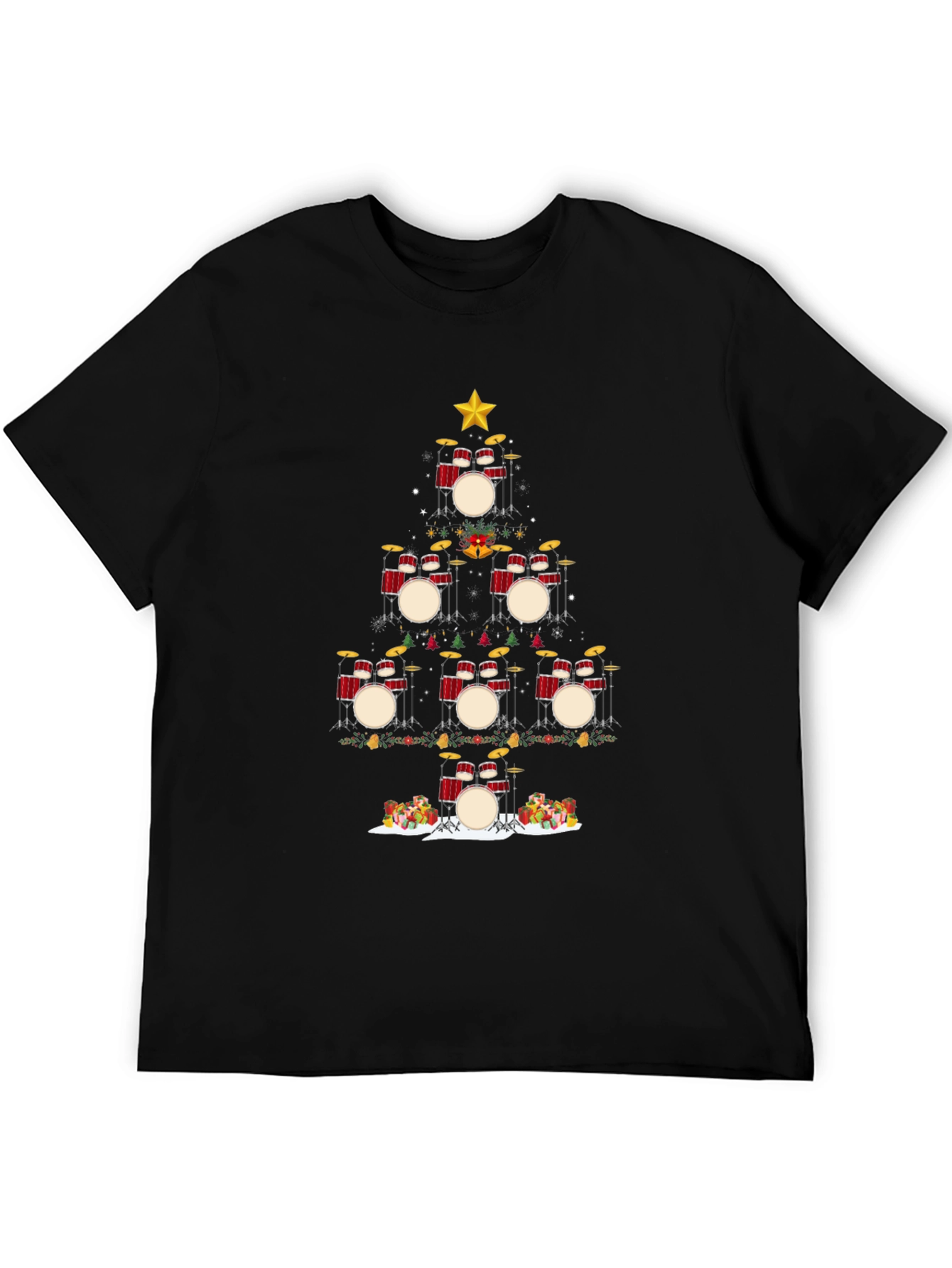 Drum Set Christmas Tree T-Shirt
