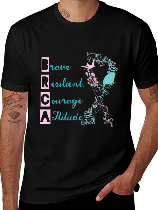 BRCA Awareness T-Shirt: Brave Resilient Courage Attitude
