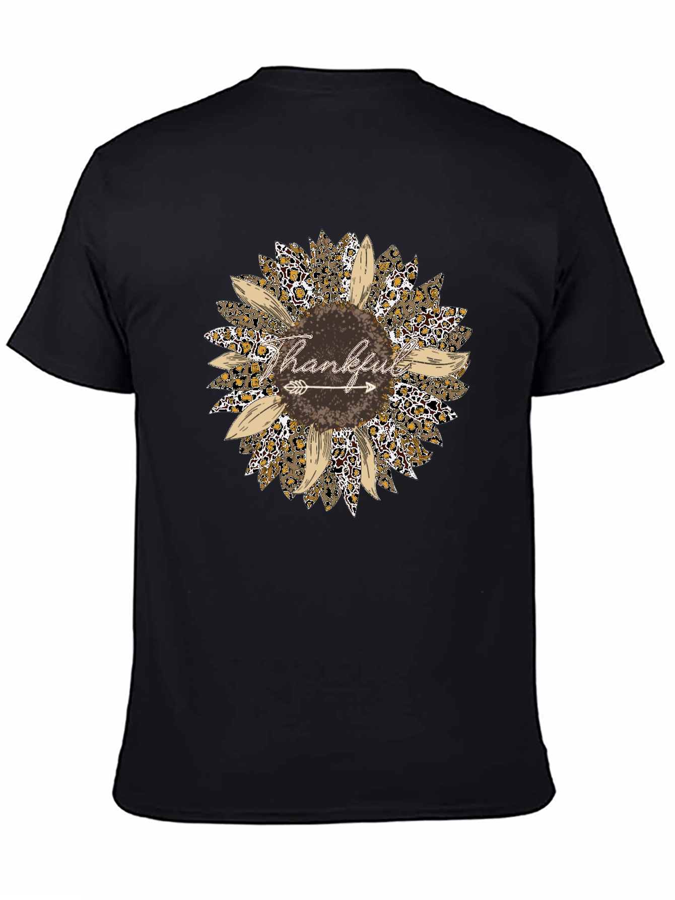 Thankful Leopard Sunflower Graphic Tee