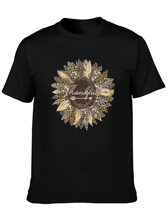 Thankful Leopard Sunflower Graphic Tee