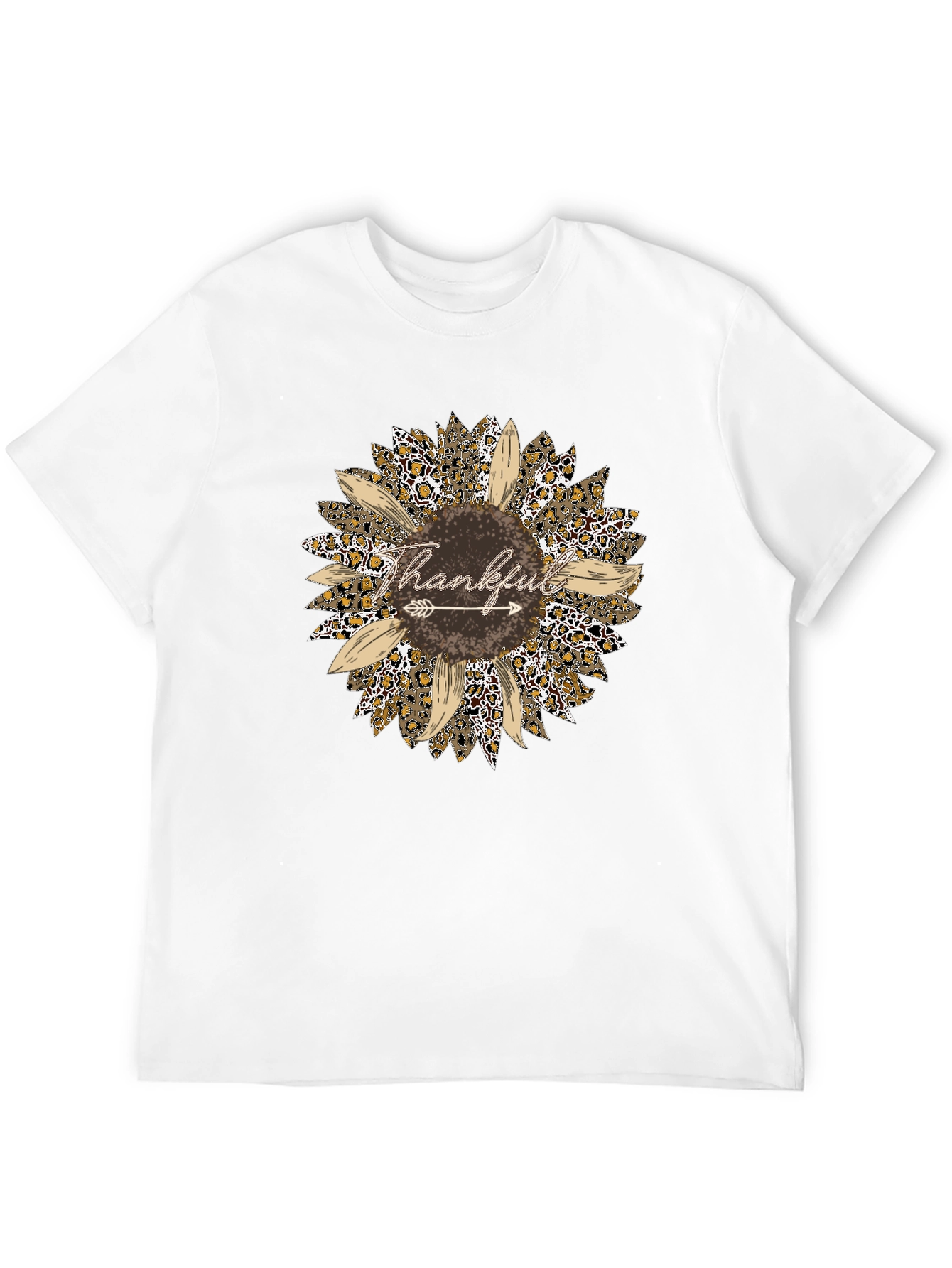 Thankful Leopard Sunflower Graphic Tee