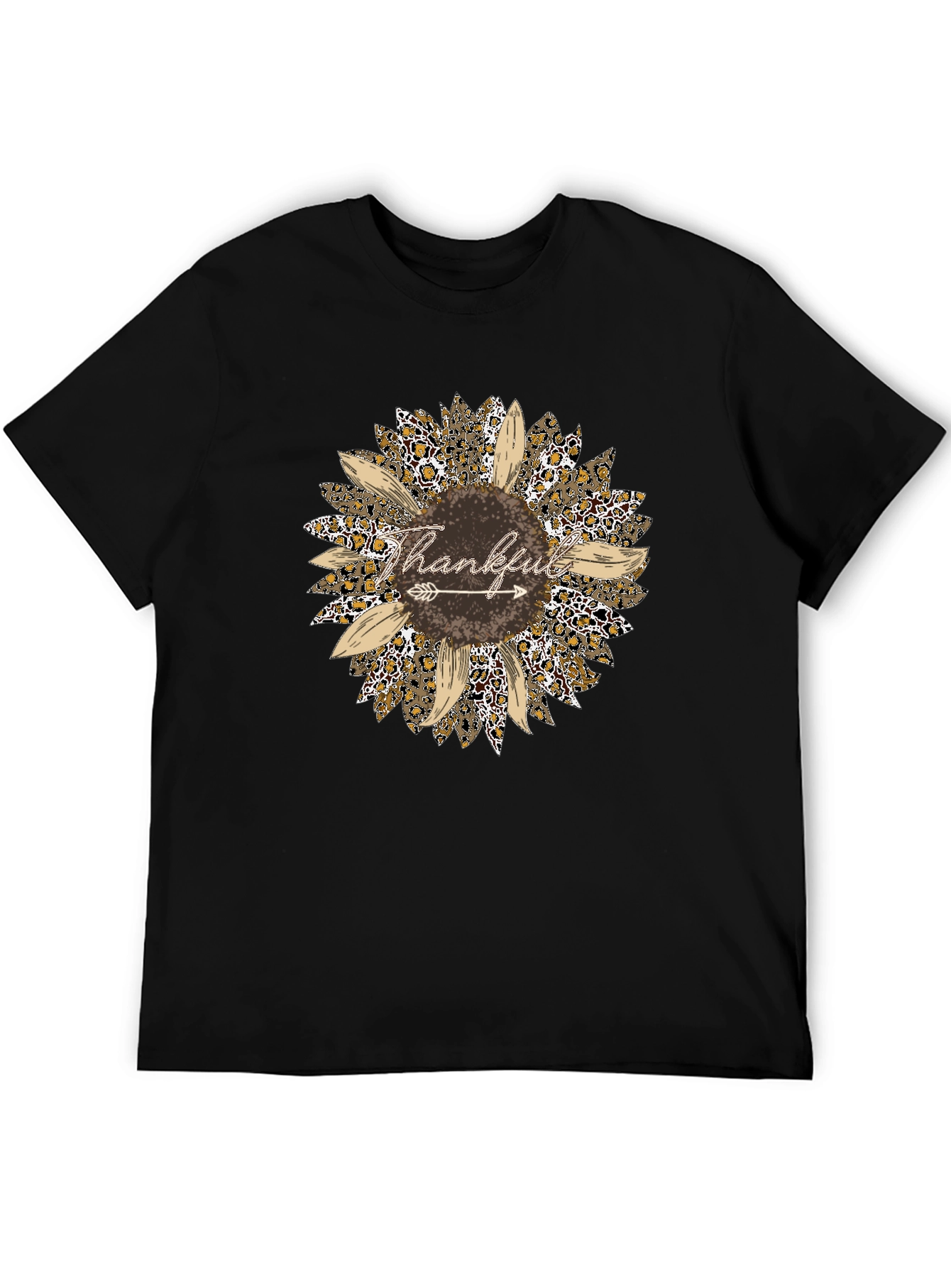 Thankful Leopard Sunflower Graphic Tee