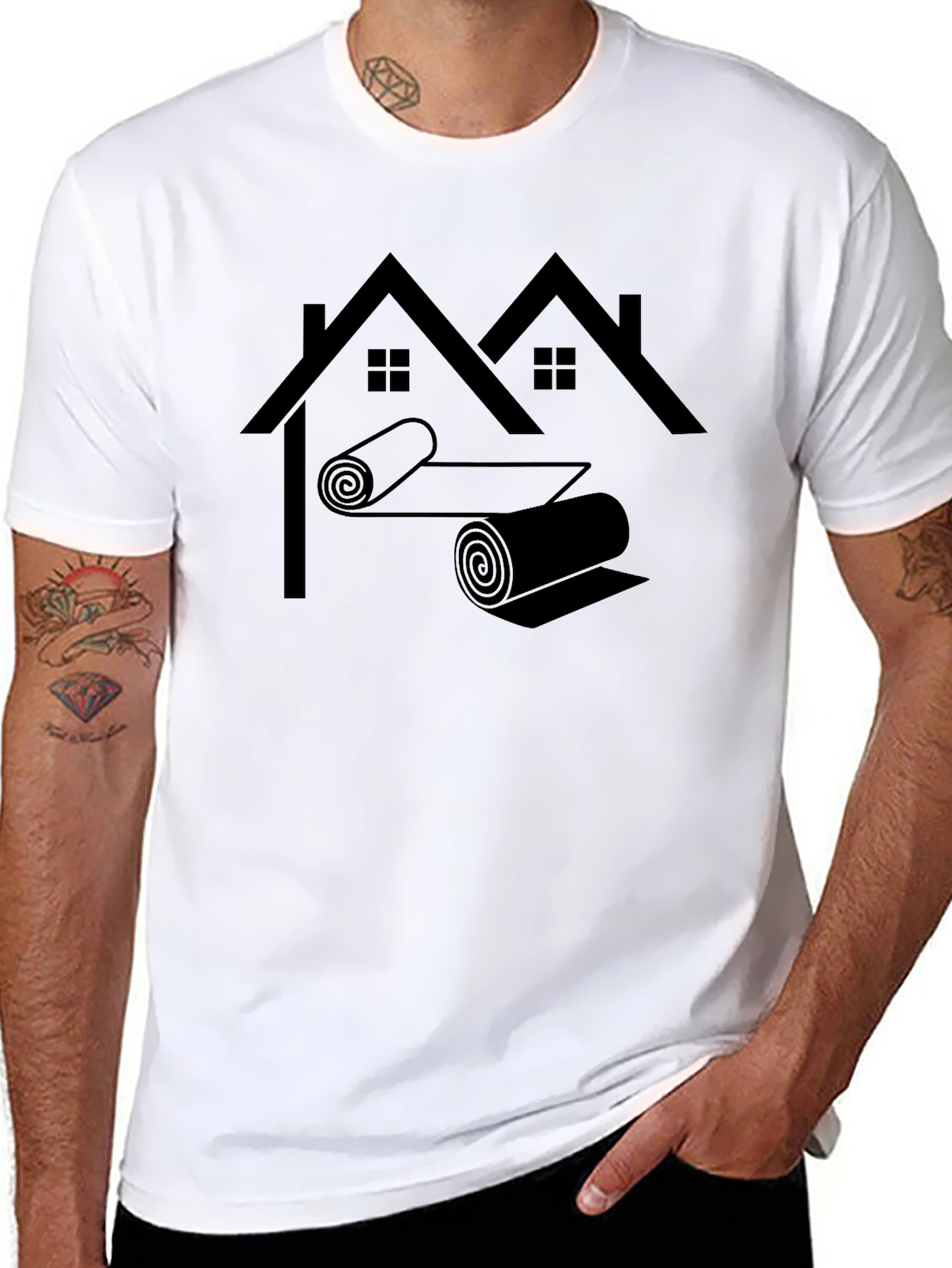 Roofer T-Shirt - Home Building Black Tee