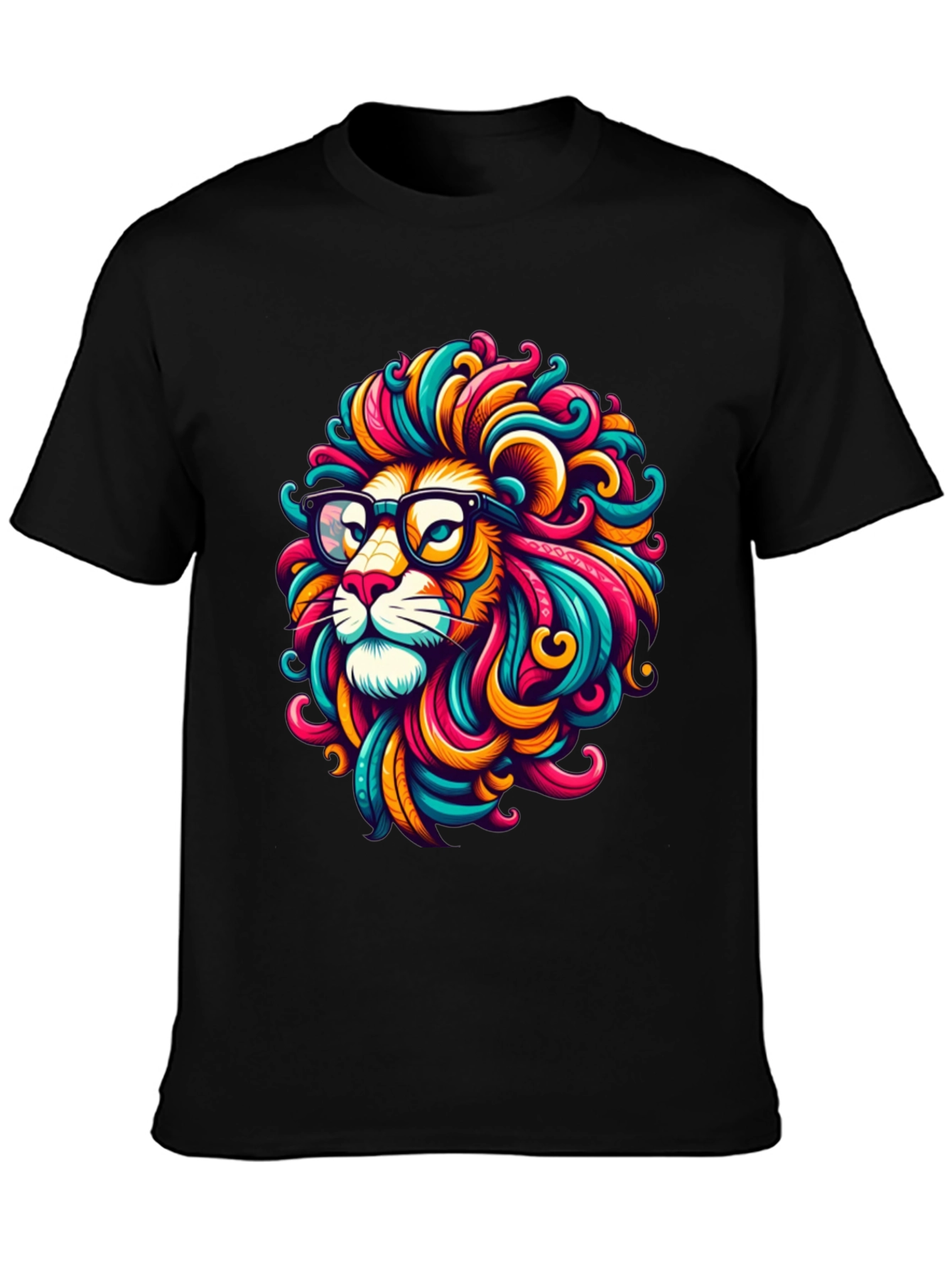Cool Lion Graphic Tee - Stylish Black T-Shirt