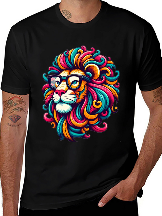 Cool Lion Graphic Tee - Stylish Black T-Shirt