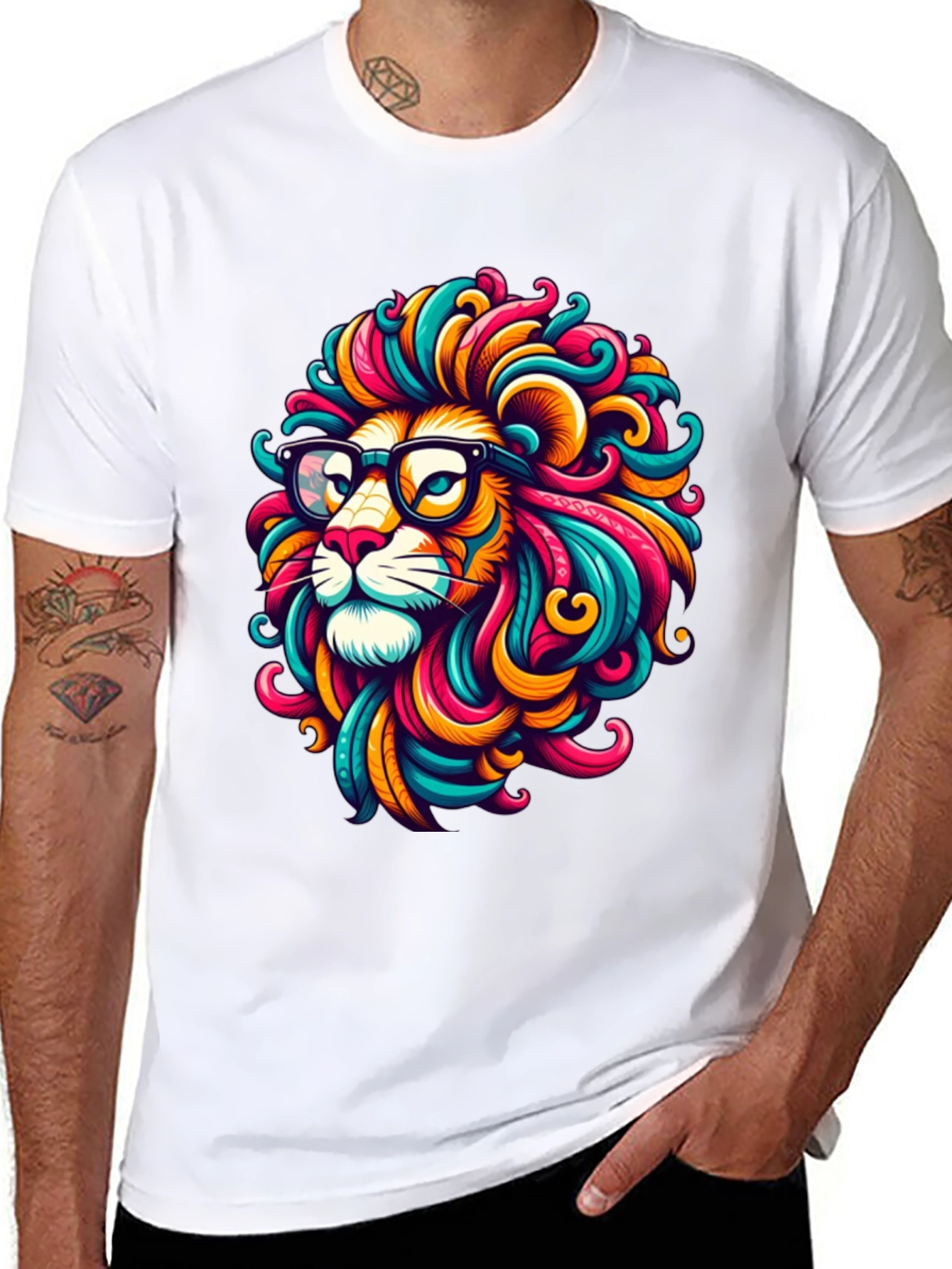 Cool Lion Graphic Tee - Stylish Black T-Shirt