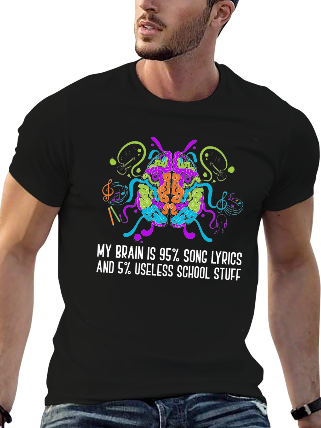 Brain Song Lyrics Graphic Tee