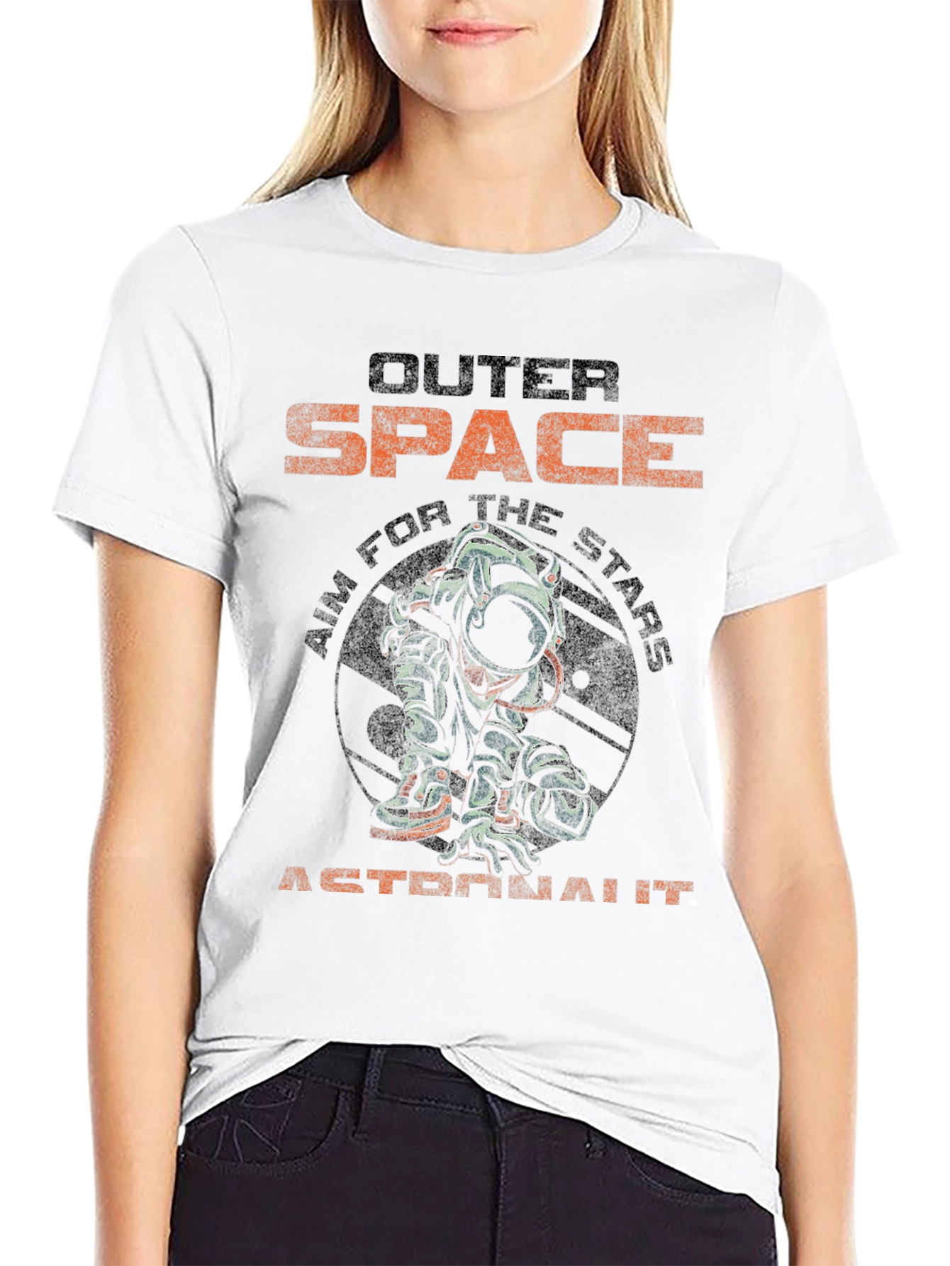 Outer Space Astronaut Graphic T-Shirt
