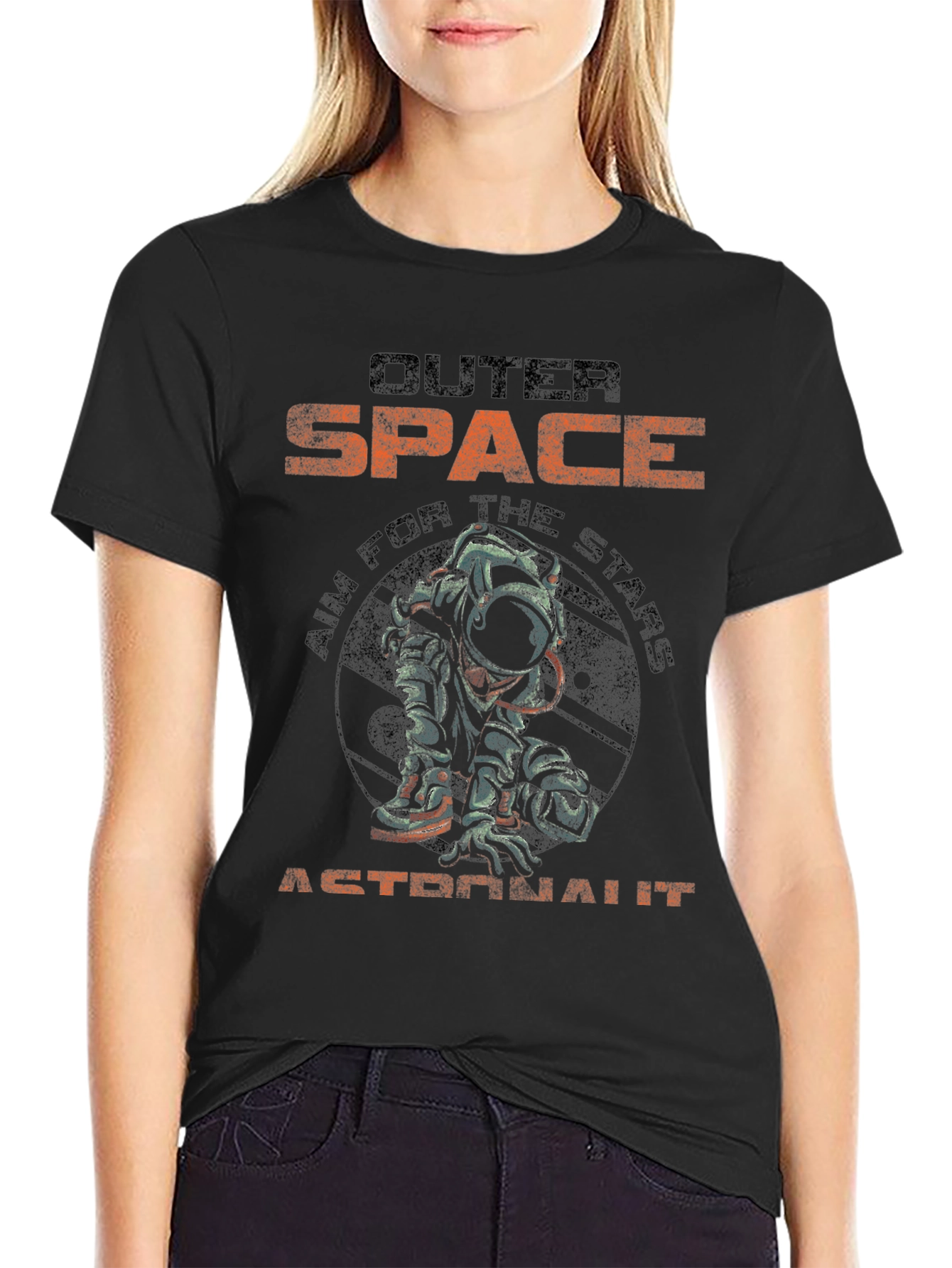 Outer Space Astronaut Graphic T-Shirt