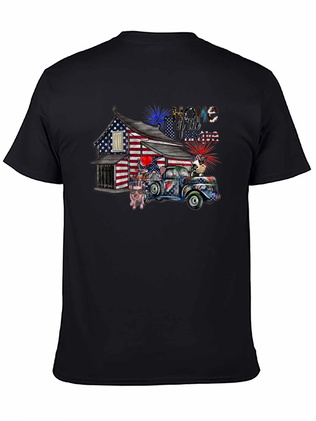 Patriotic Home of the Brave Graphic Tee