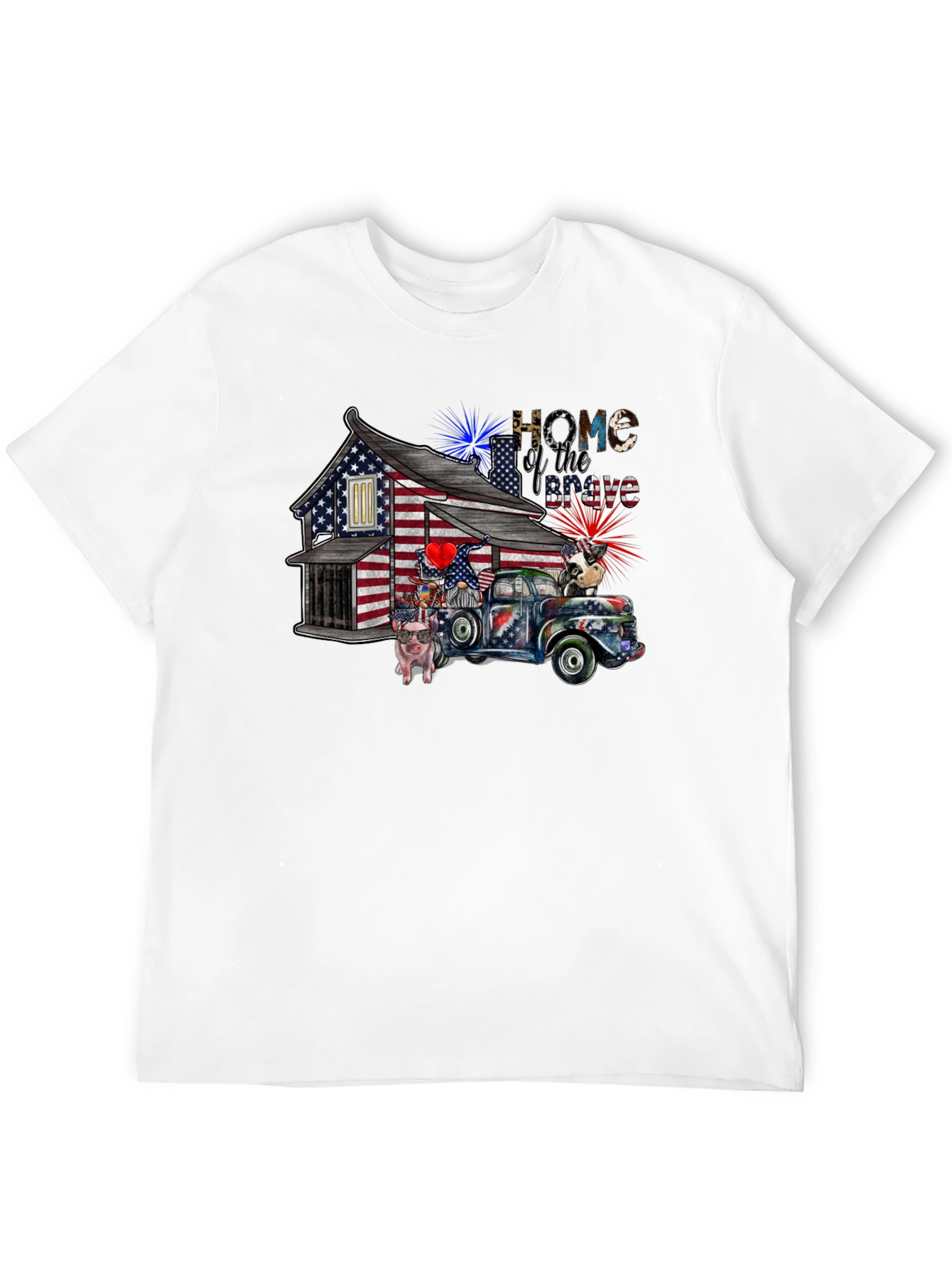 Patriotic Home of the Brave Graphic Tee