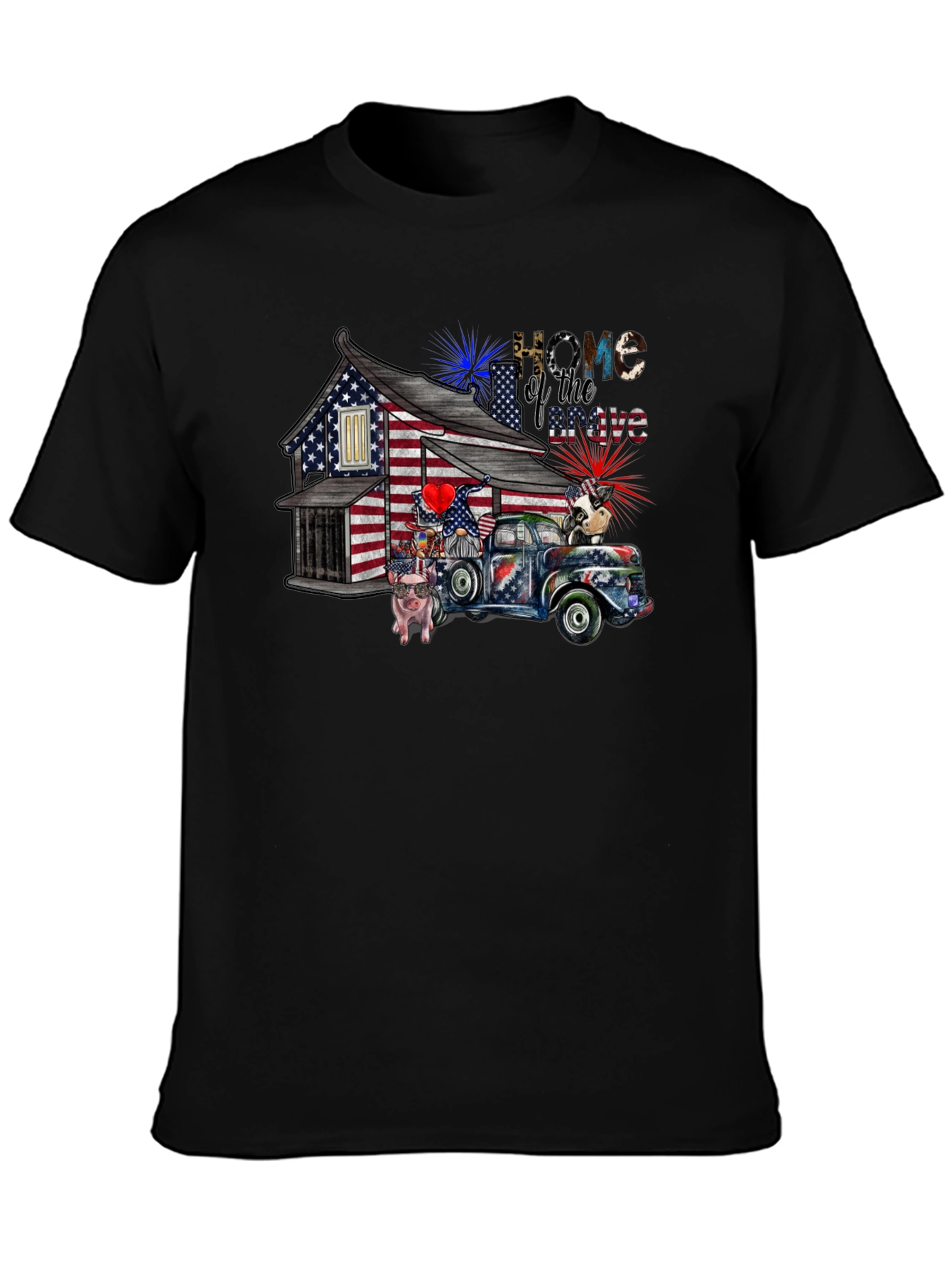 Patriotic Home of the Brave Graphic Tee