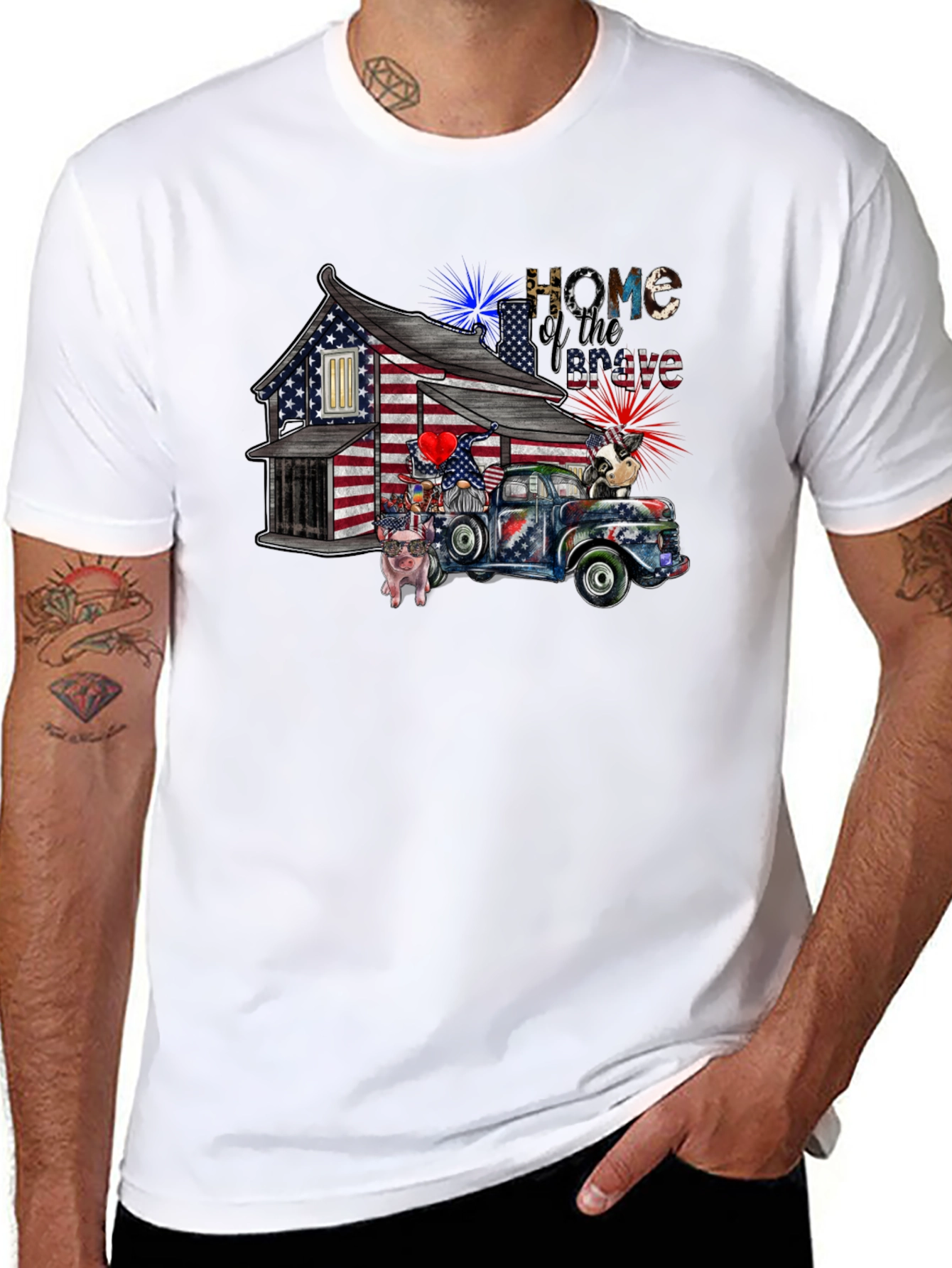 Patriotic Home of the Brave Graphic Tee