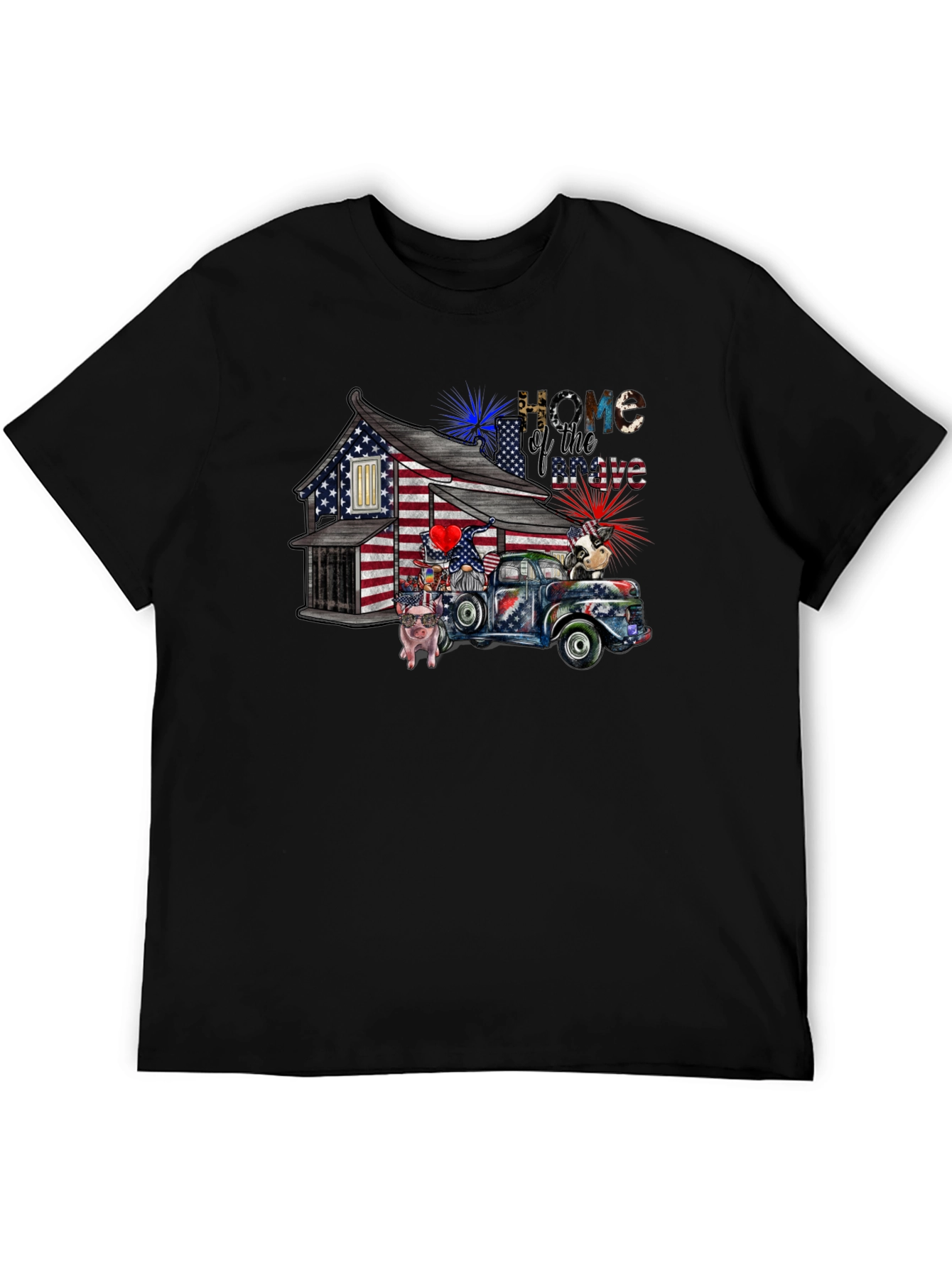 Patriotic Home of the Brave Graphic Tee