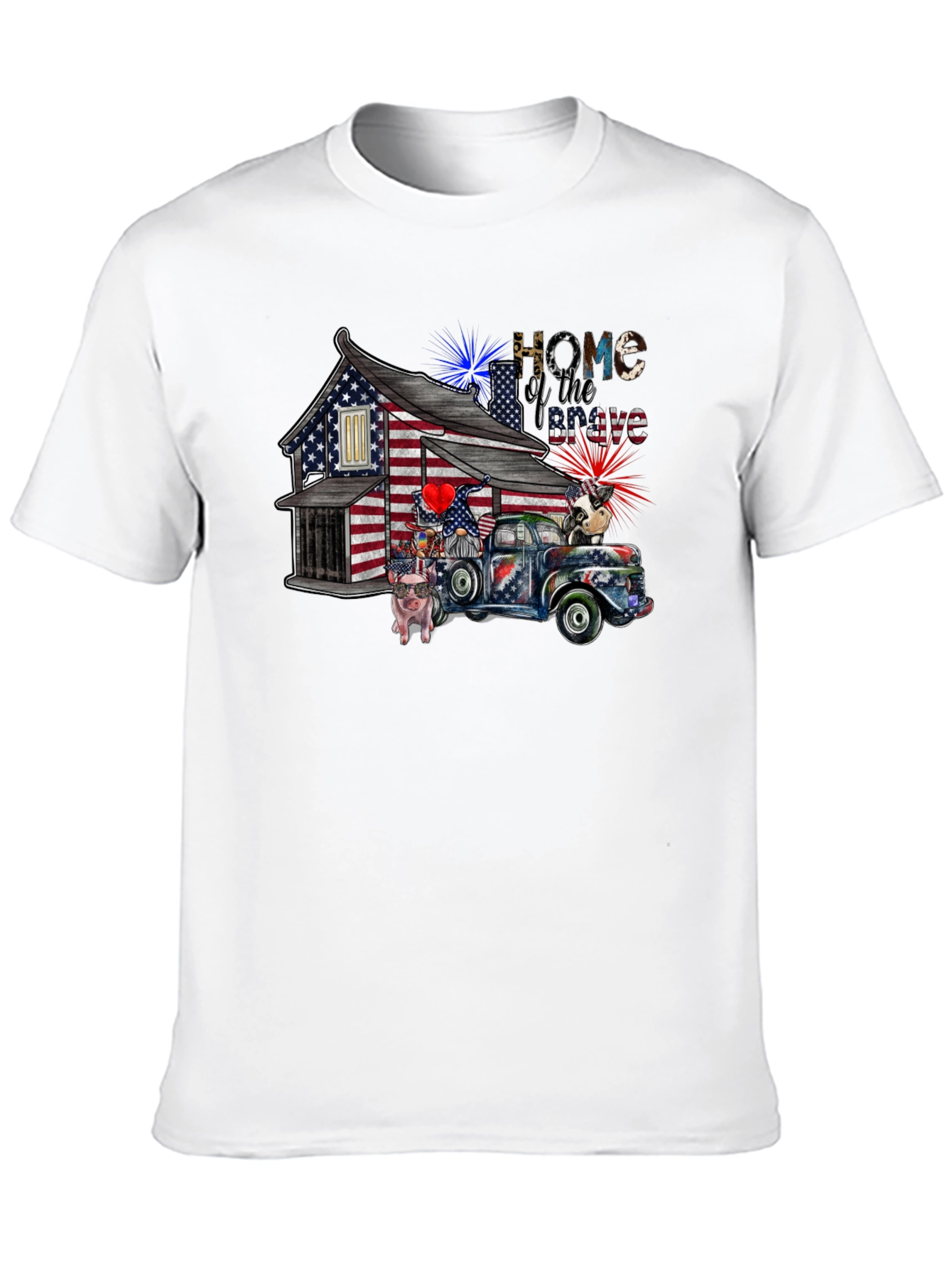 Patriotic Home of the Brave Graphic Tee