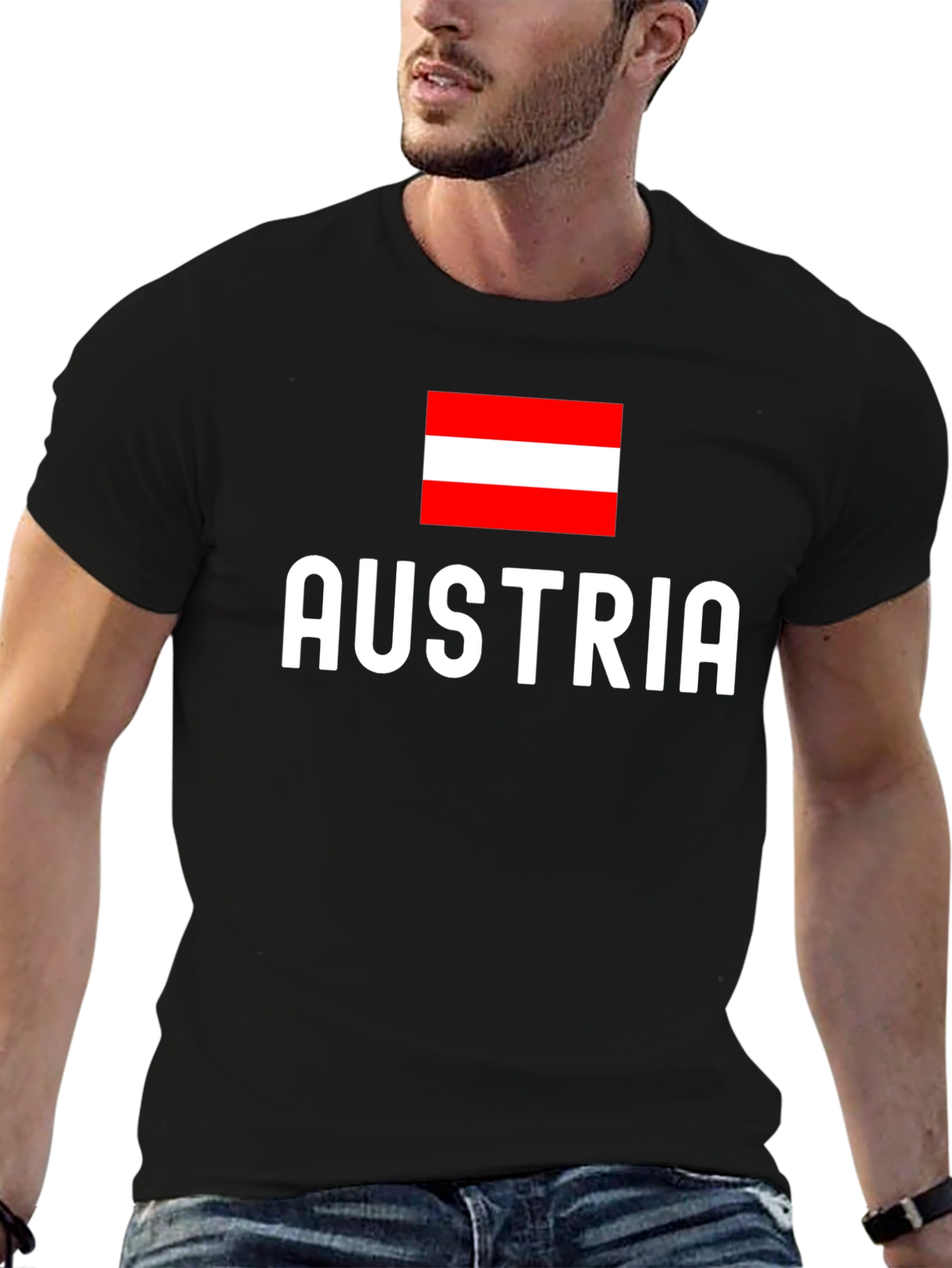 Austria Flag T-Shirt - Black Tee Austrian Pride
