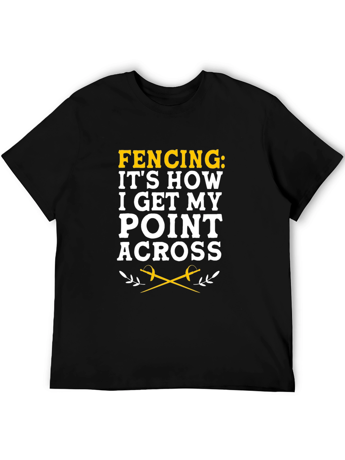Fencing Point Across Black Graphic Tee