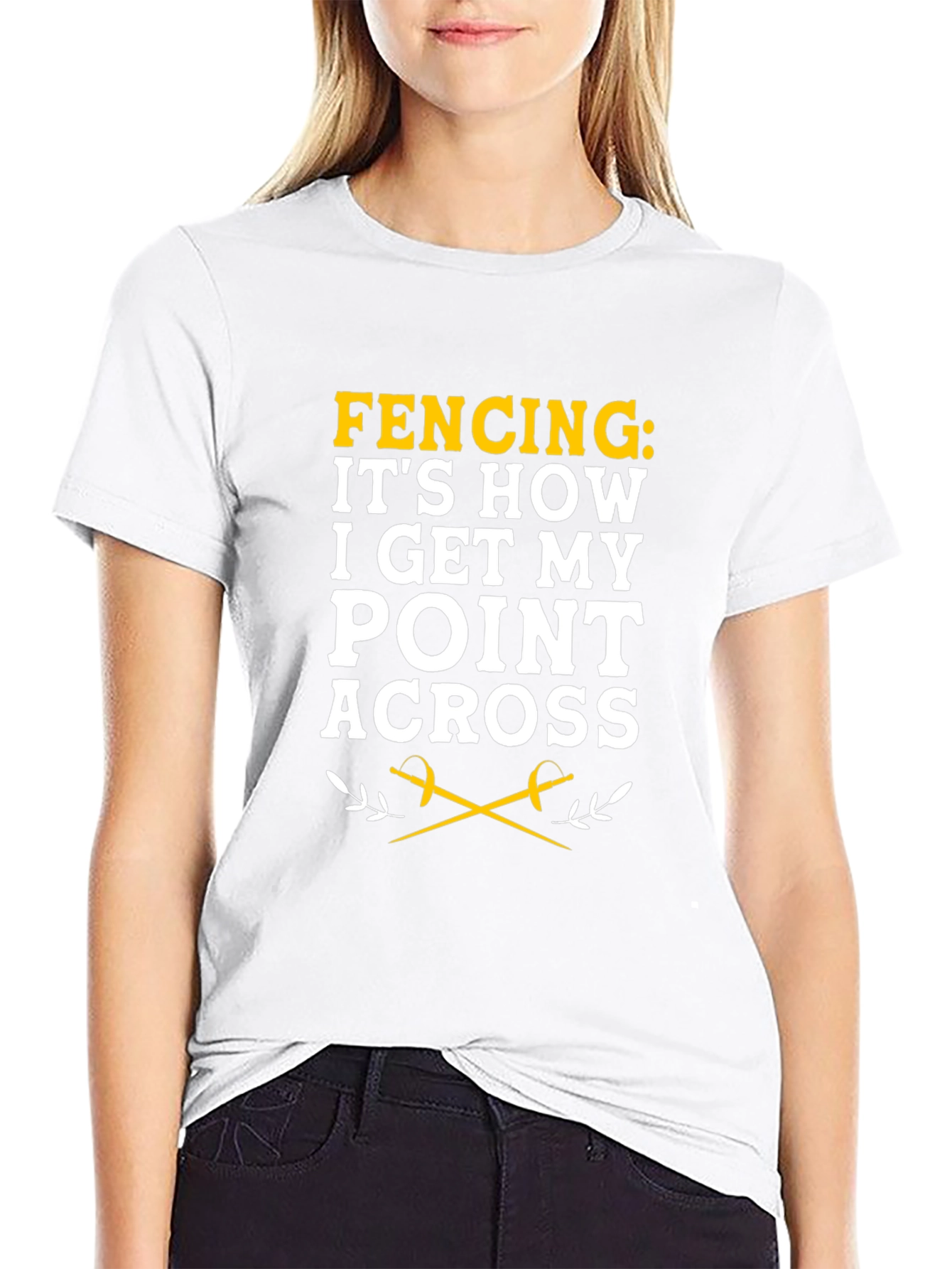 Fencing Point Across Black Graphic Tee
